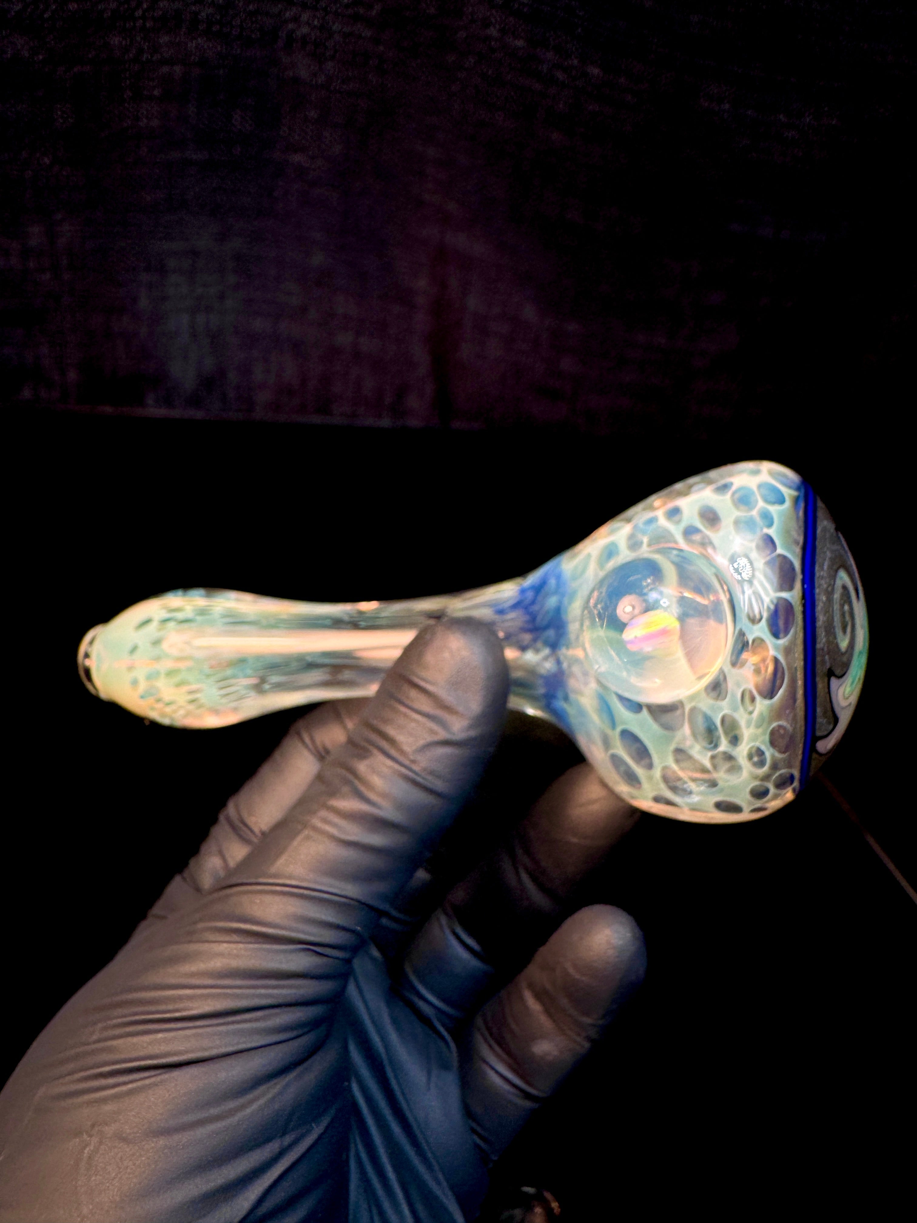 Silver fume Cane fume wigwag opal spoon