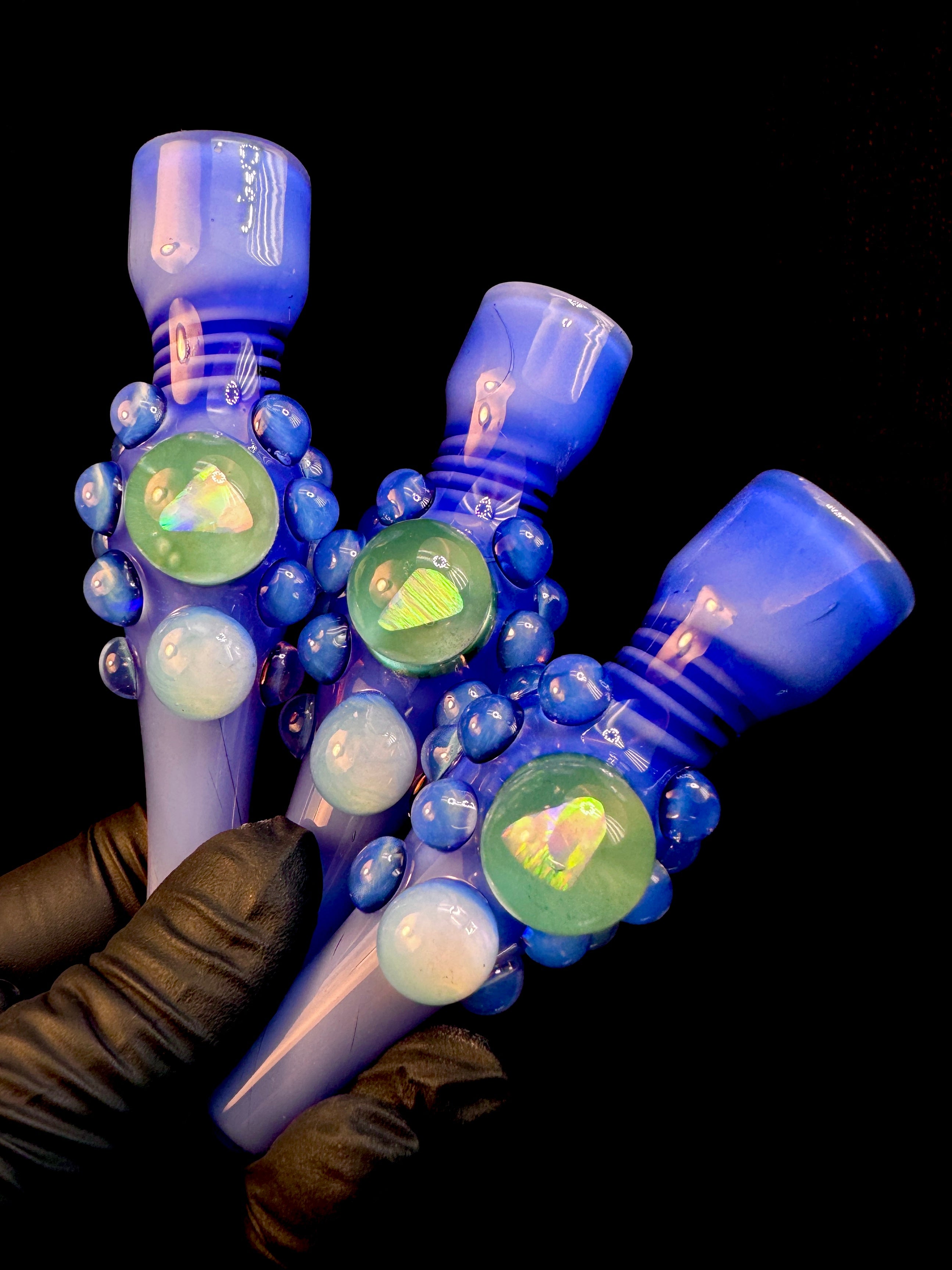 Milky blue x secret white opal chillum