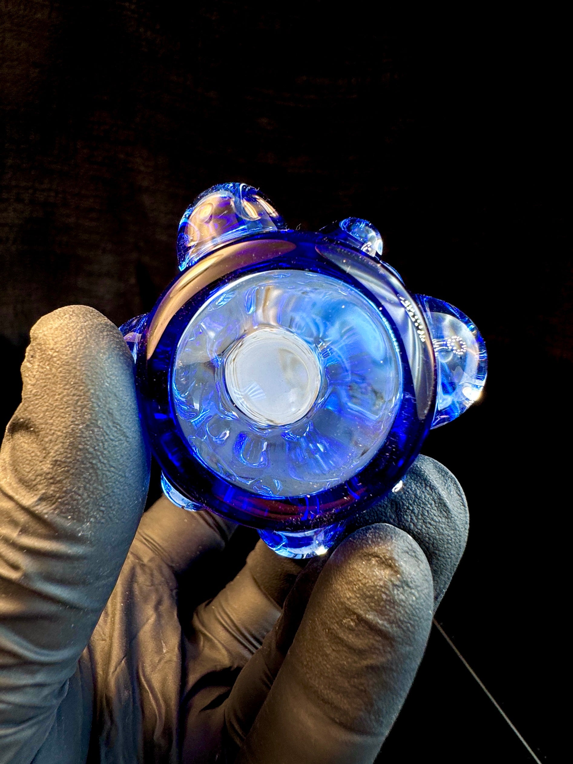 Royal blue flat bottom Nug Jar