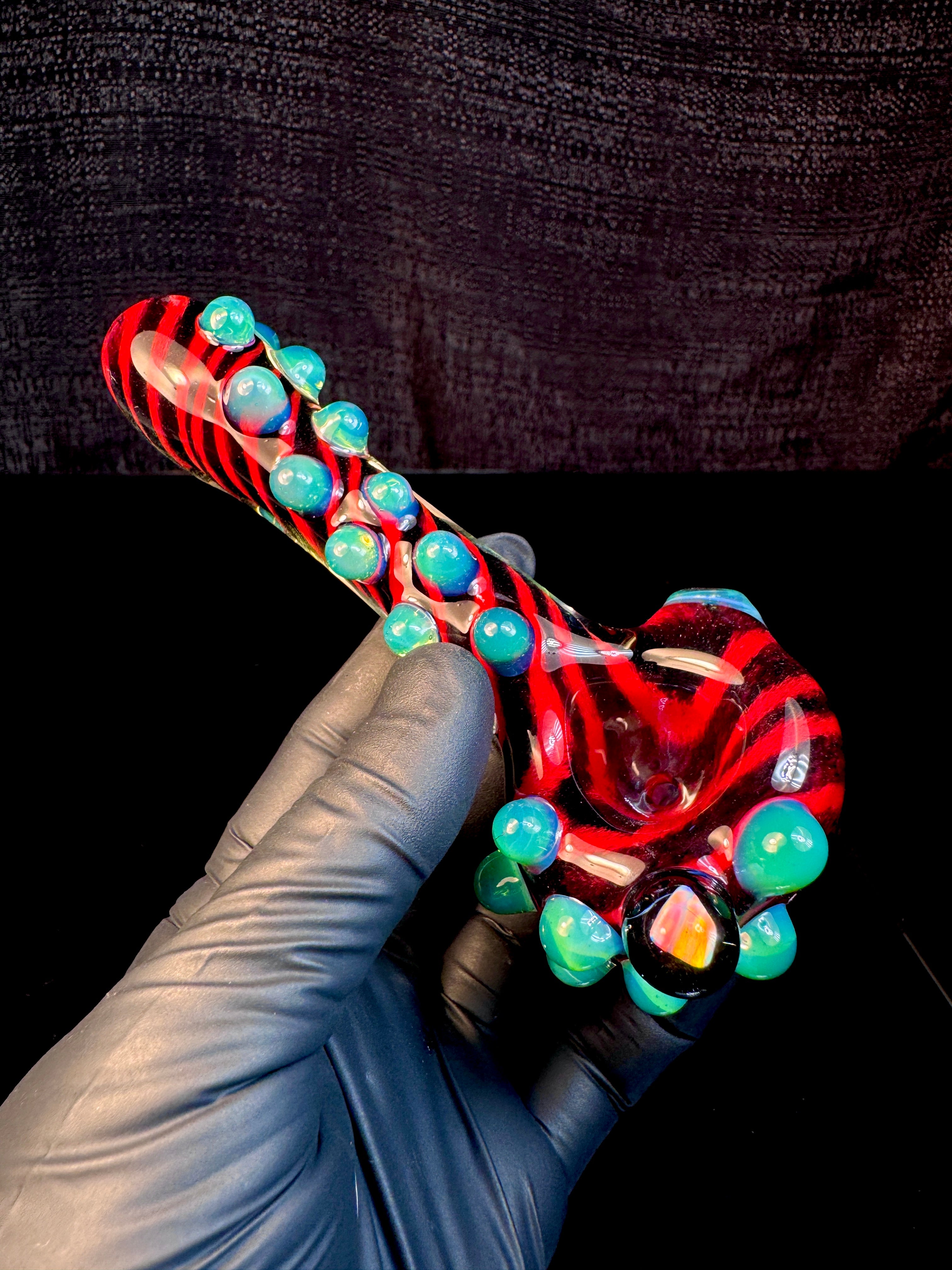 Cherry x jet black x dense slyme striped opal pipe