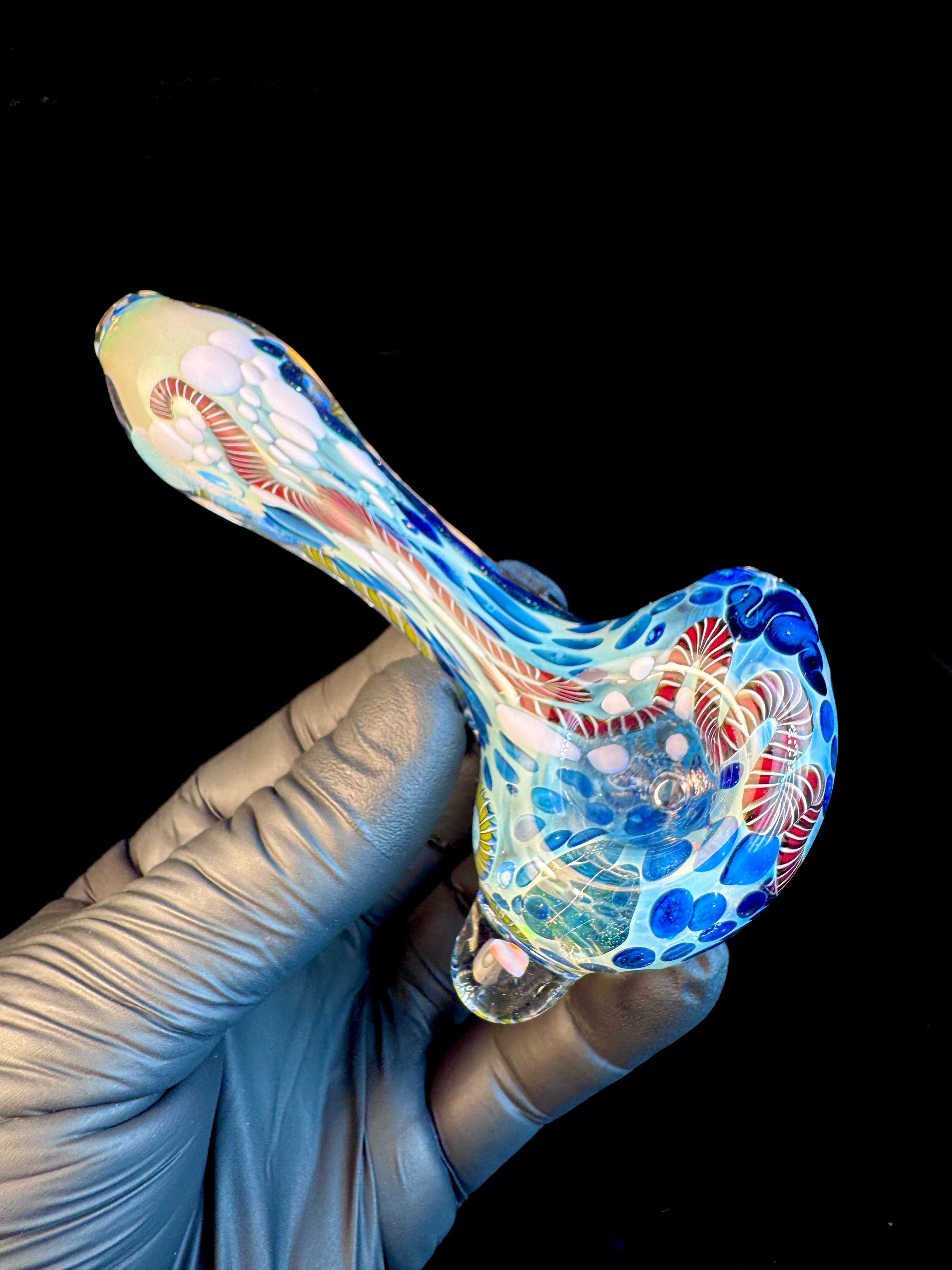 Silver Cane fume opal spoon