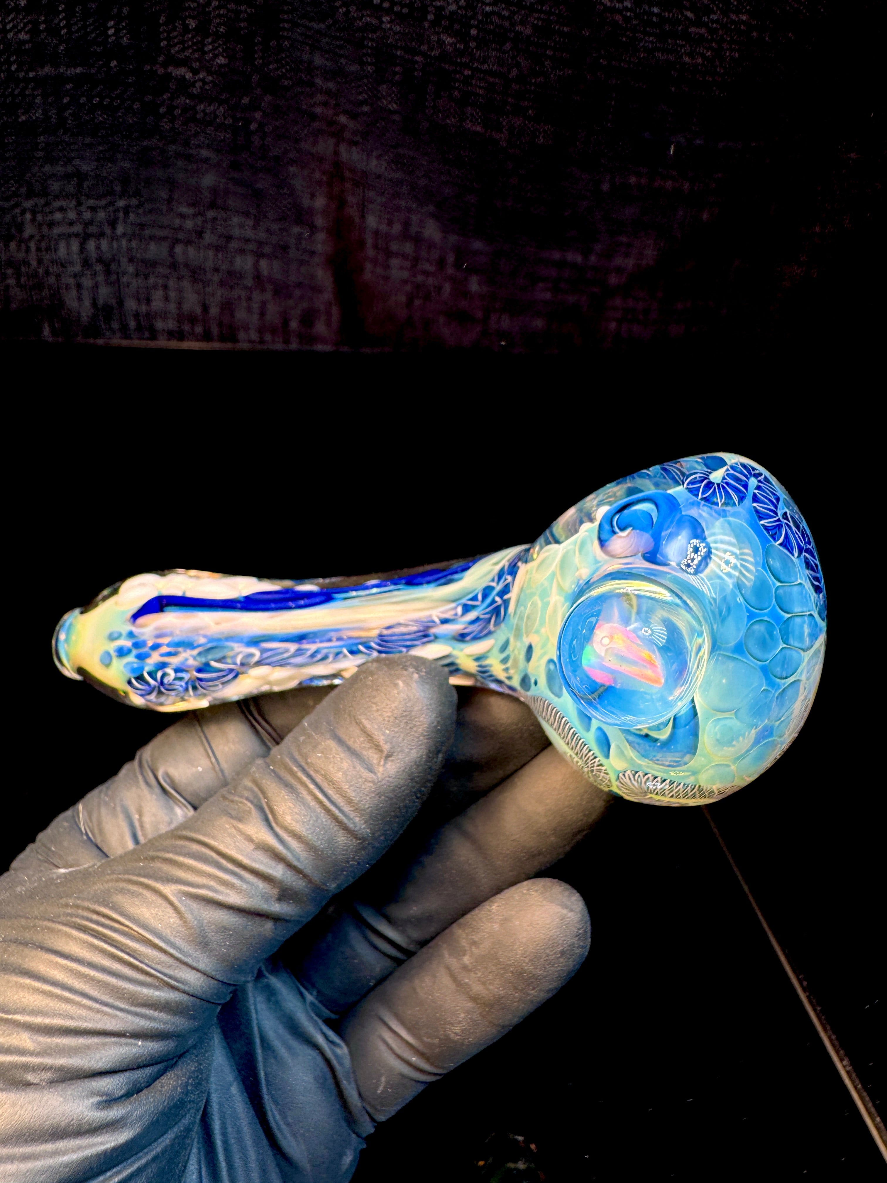 Silver Cane fume opal spoon
