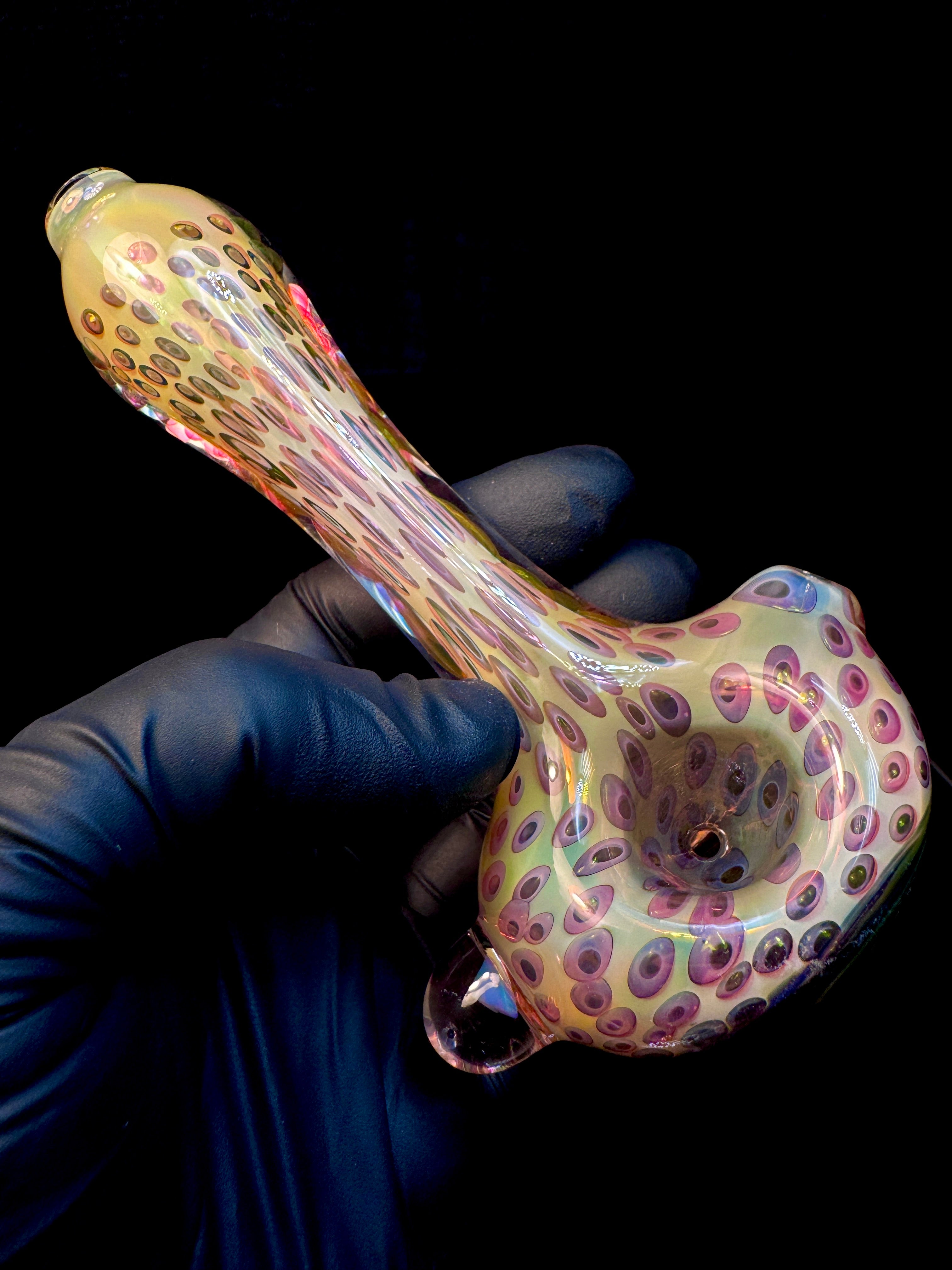 Gold Cane fume wigwag opal spoon