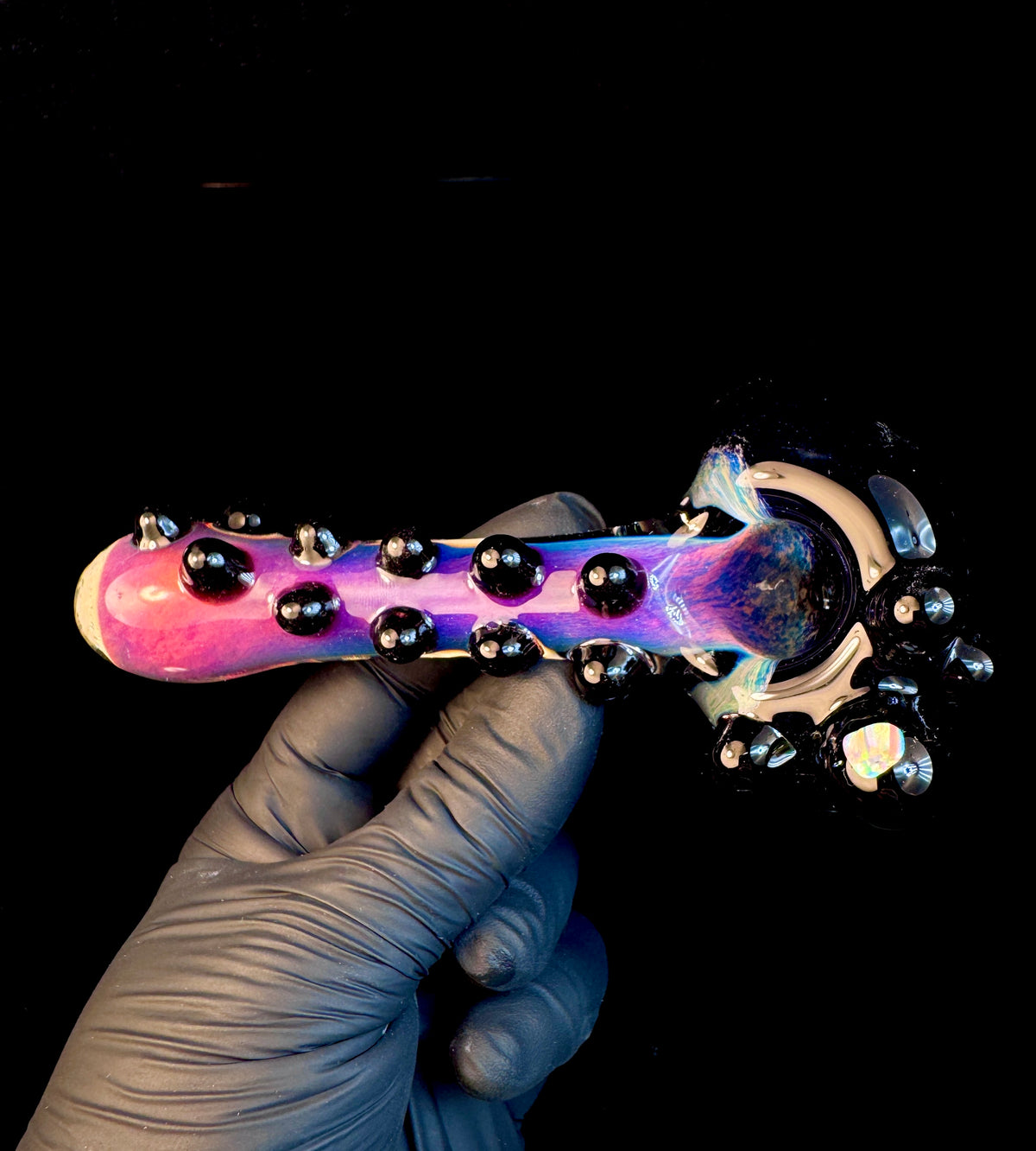 Jet black x Fripidy (prime) opal glass pipe