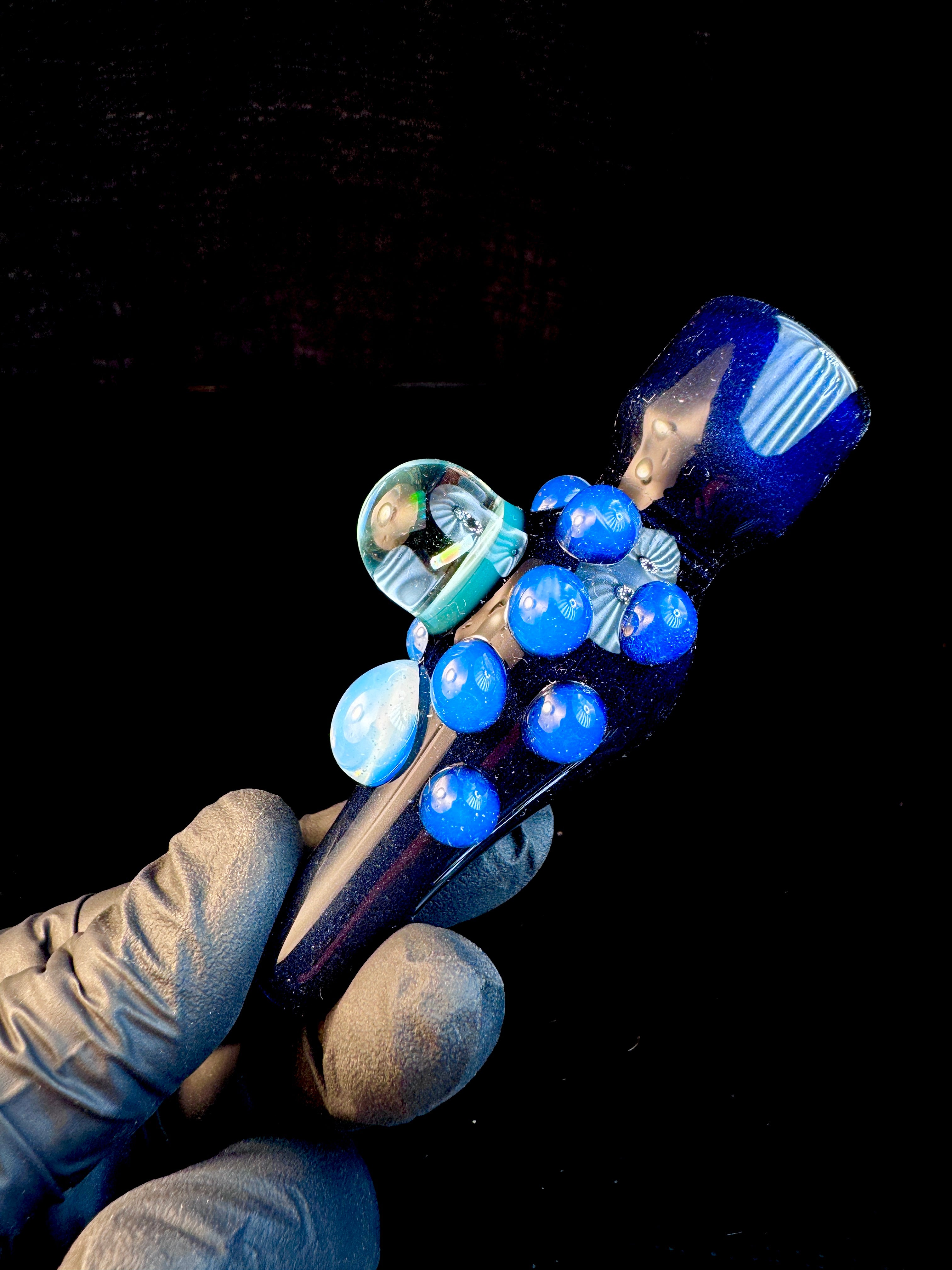 Deep blue opal chillum