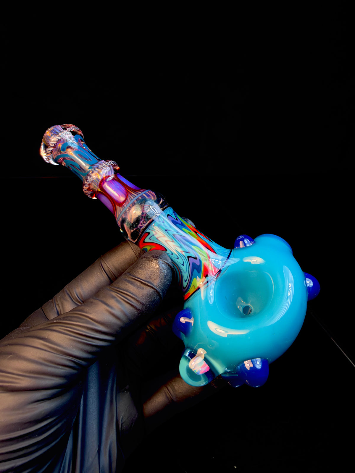 Opaque aqua wigwag spoon