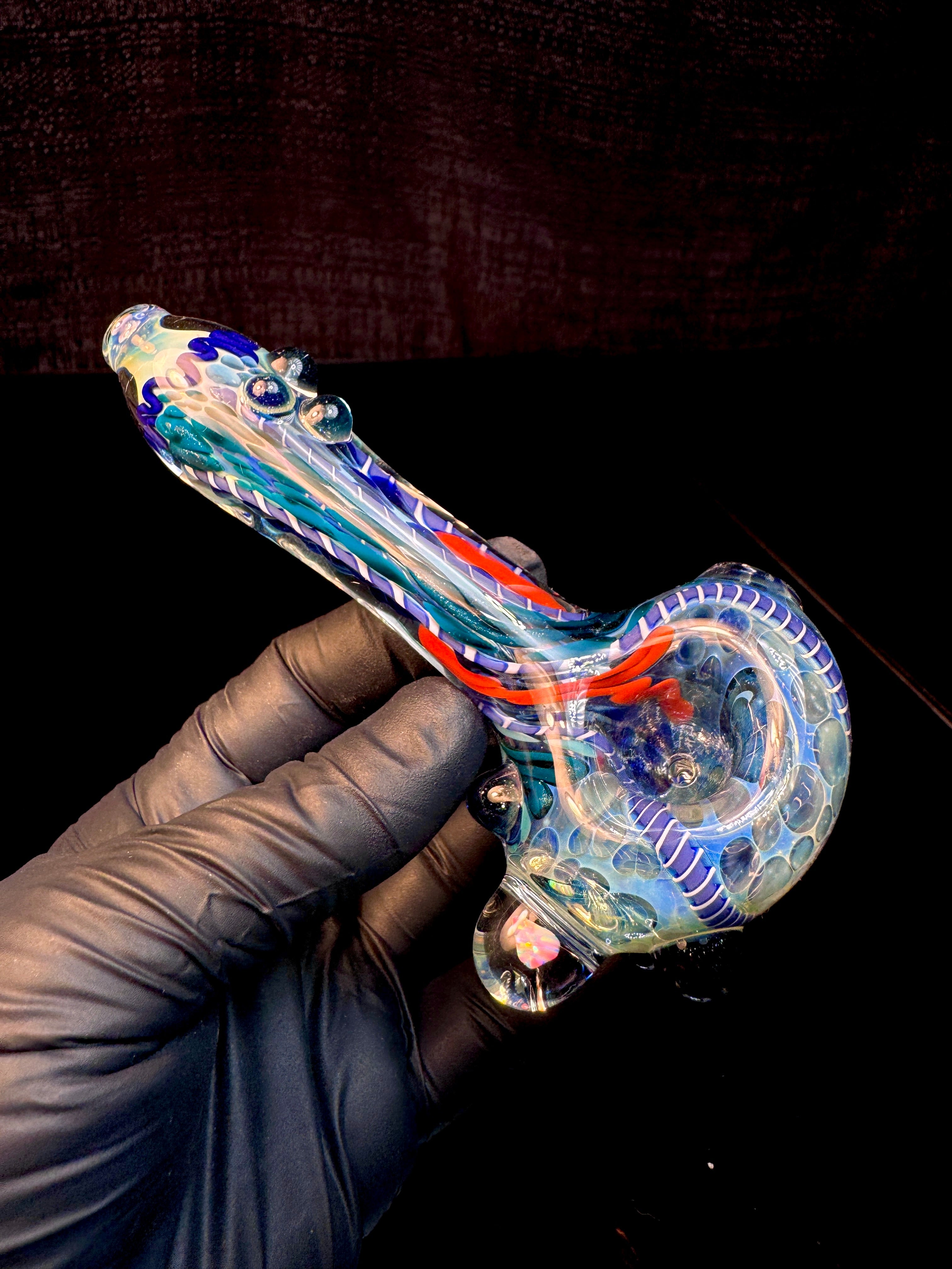 Silver fume x deep blue Premo Fume Cane Spoon