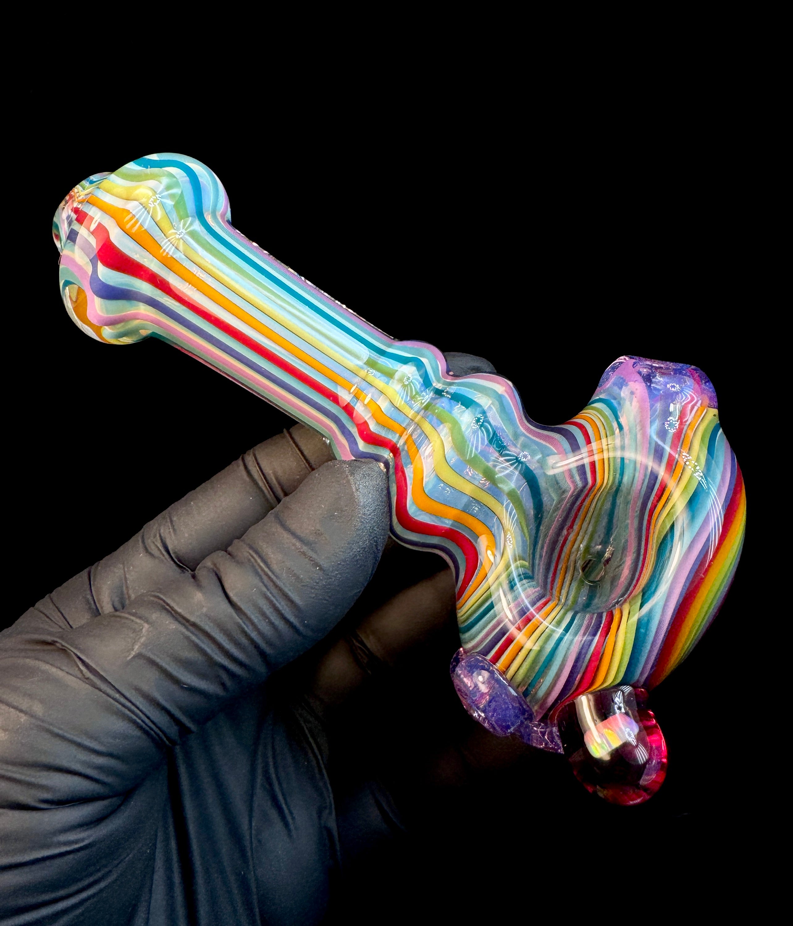 Rainbow fade fumed opal pipe