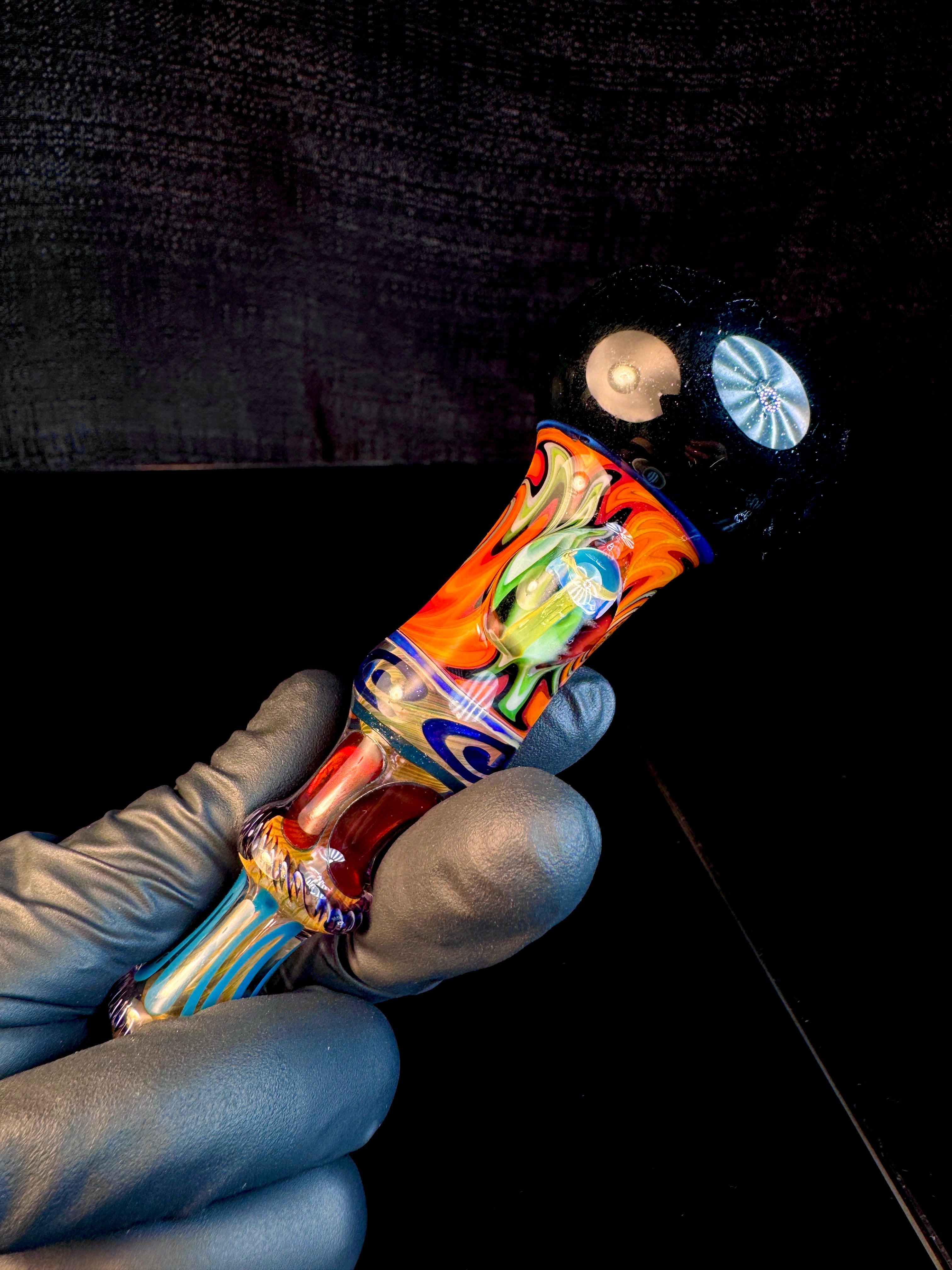 Fumed wigwag mushroom opal chillum
