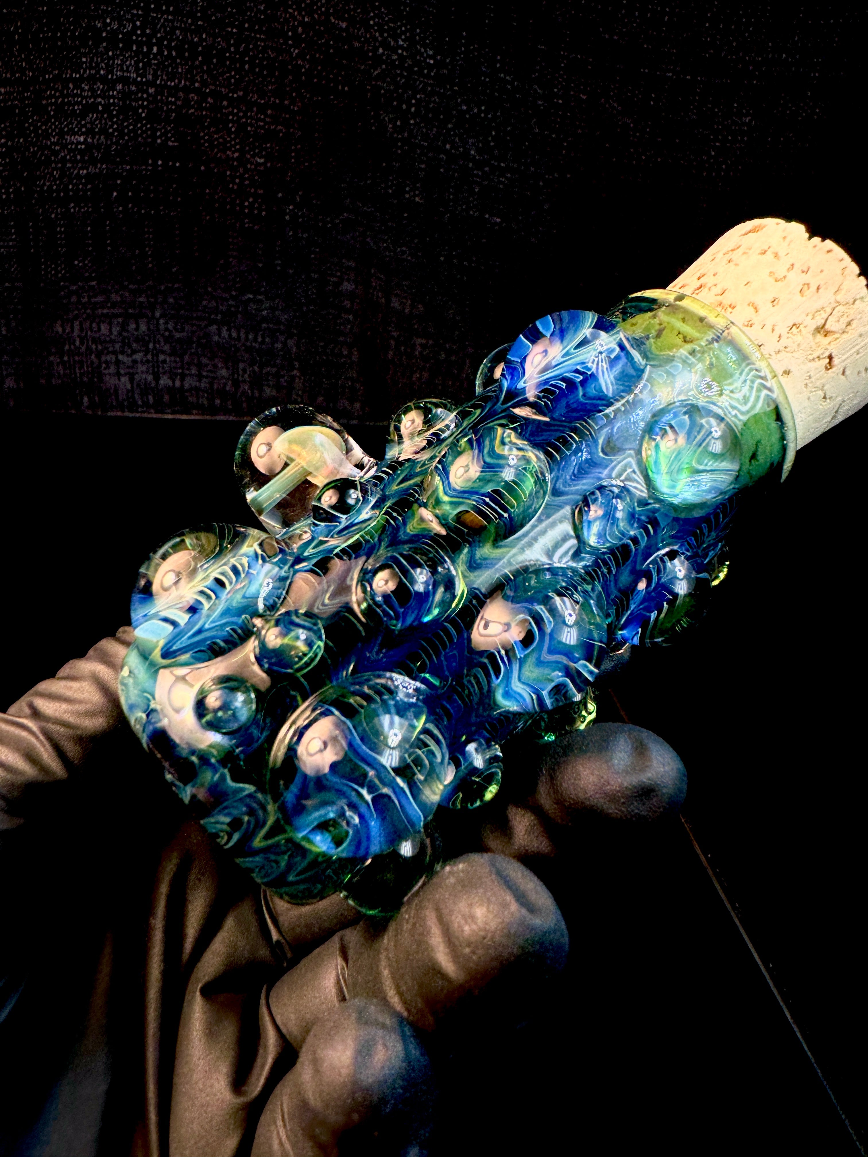 Dark web flat bottom mushroom nug Jar