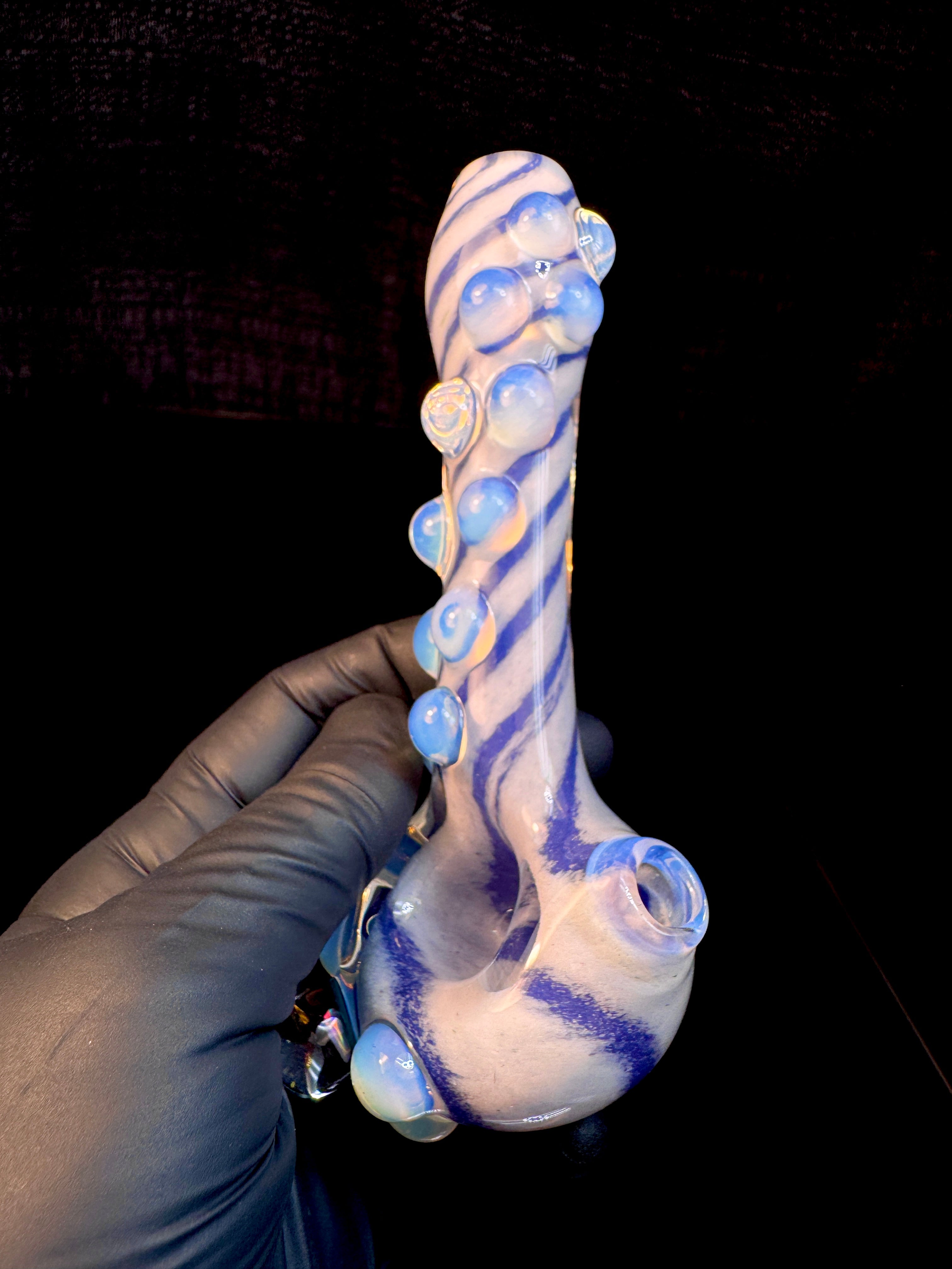 Purple urple x star white x secret white striped opal pipe