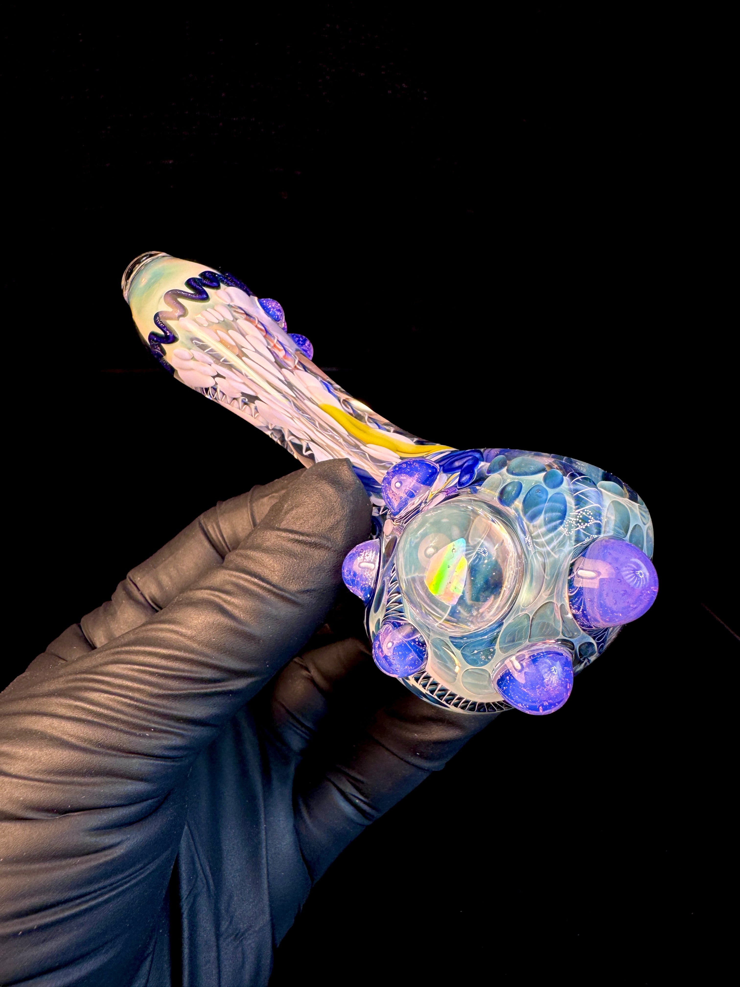 Silver fume x pink slyme Premo Fume Cane Spoon