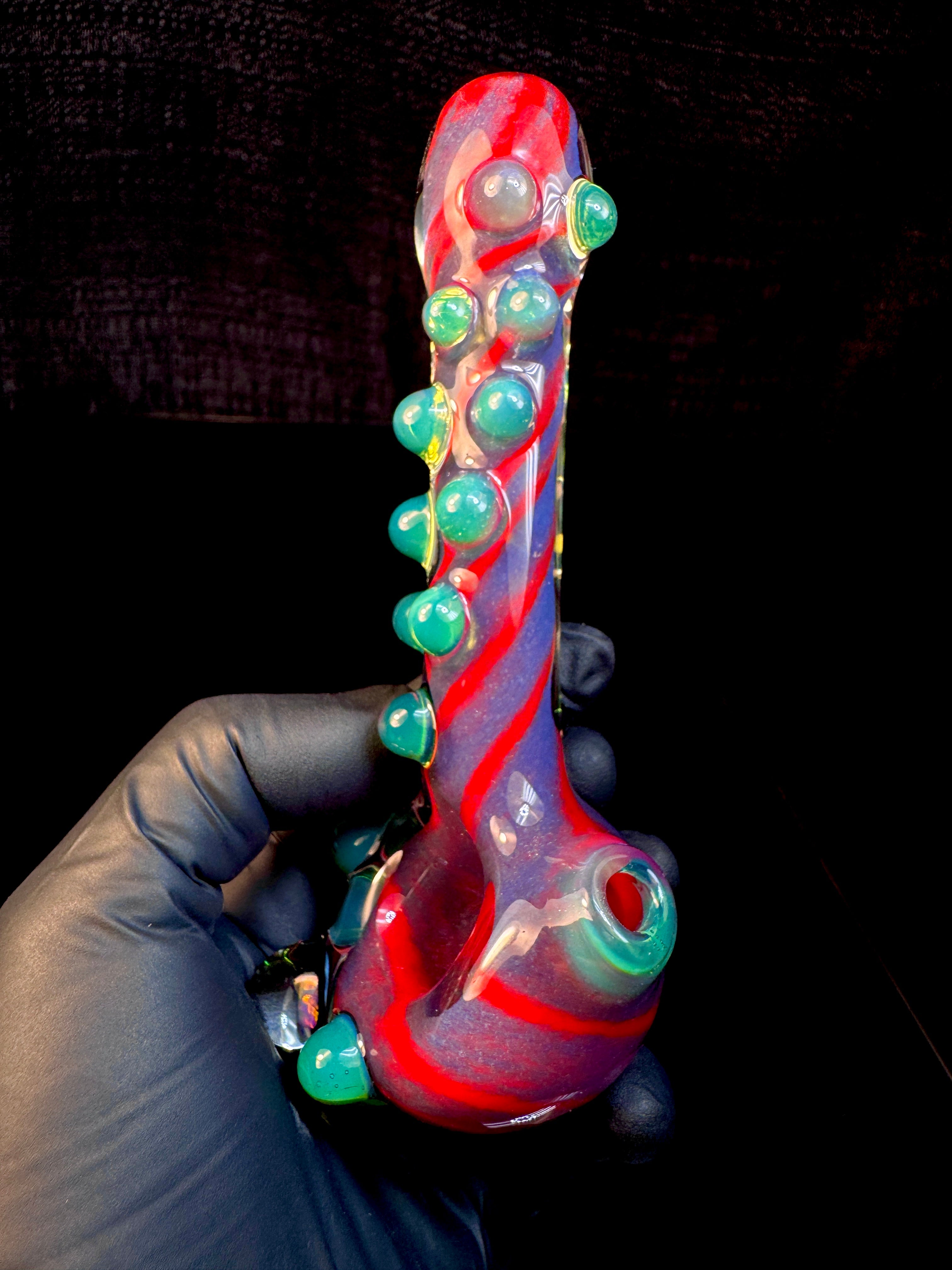 Purple urple x cherry x pink slyme striped opal pipe