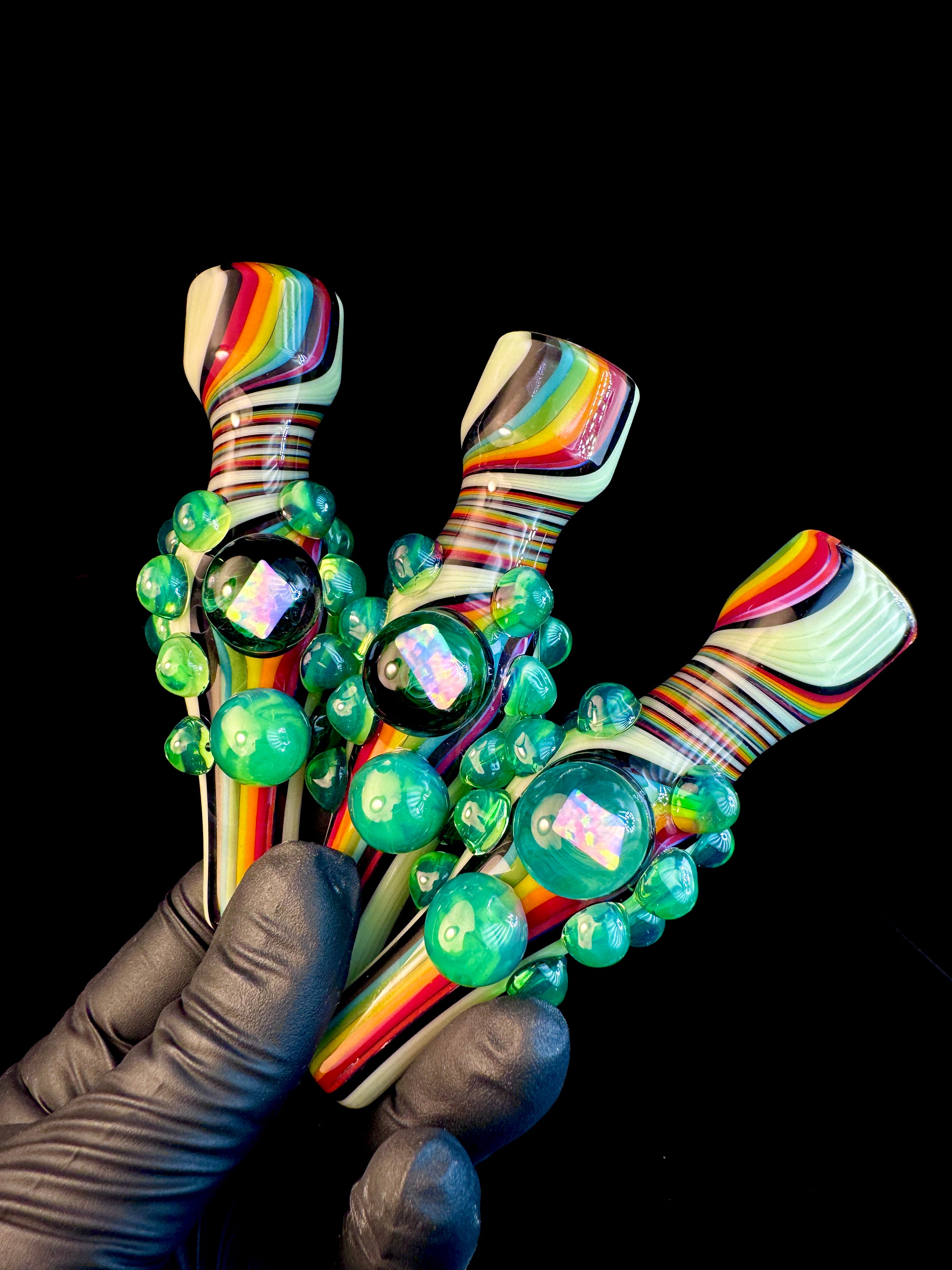 Milky slyme rainbow x dense Slyme opal chillum