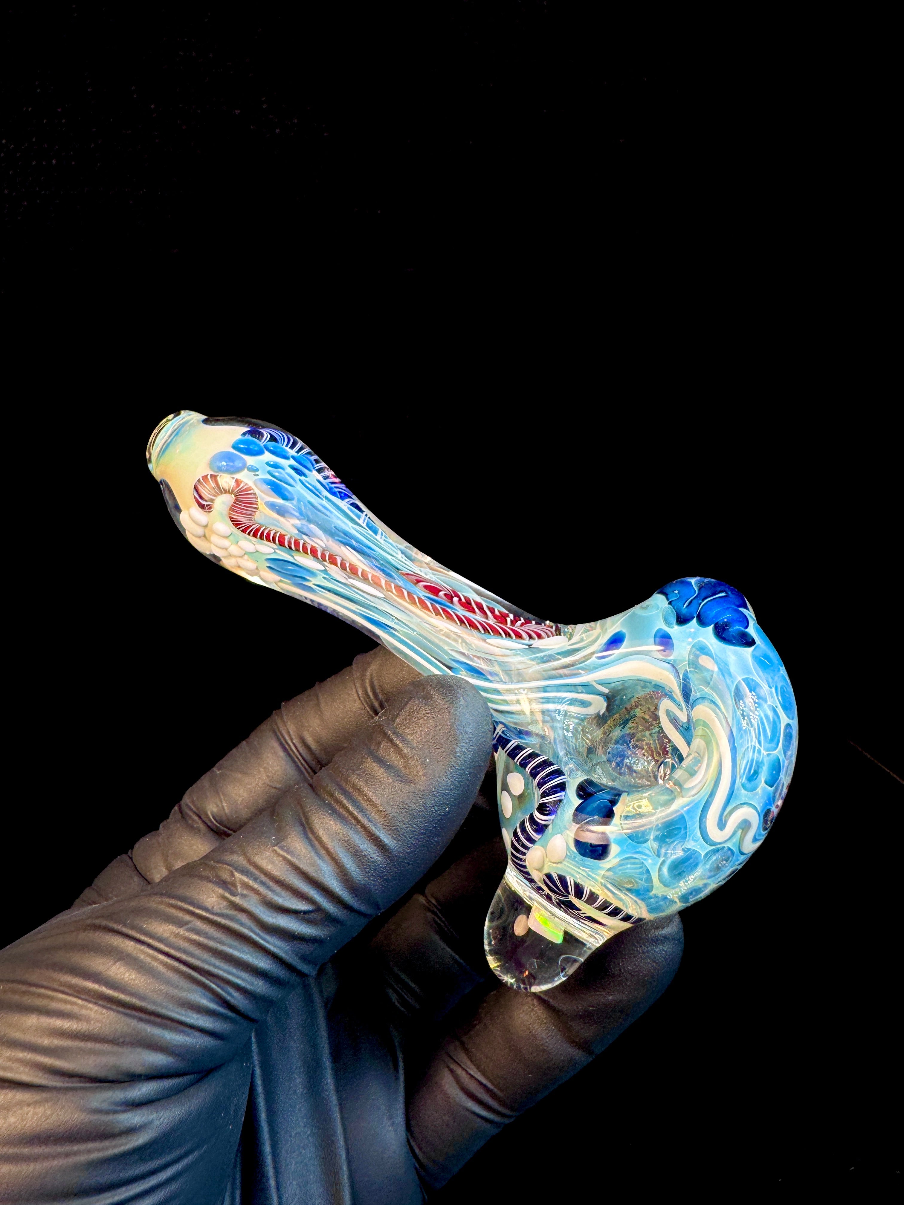 Silver Cane fume opal spoon