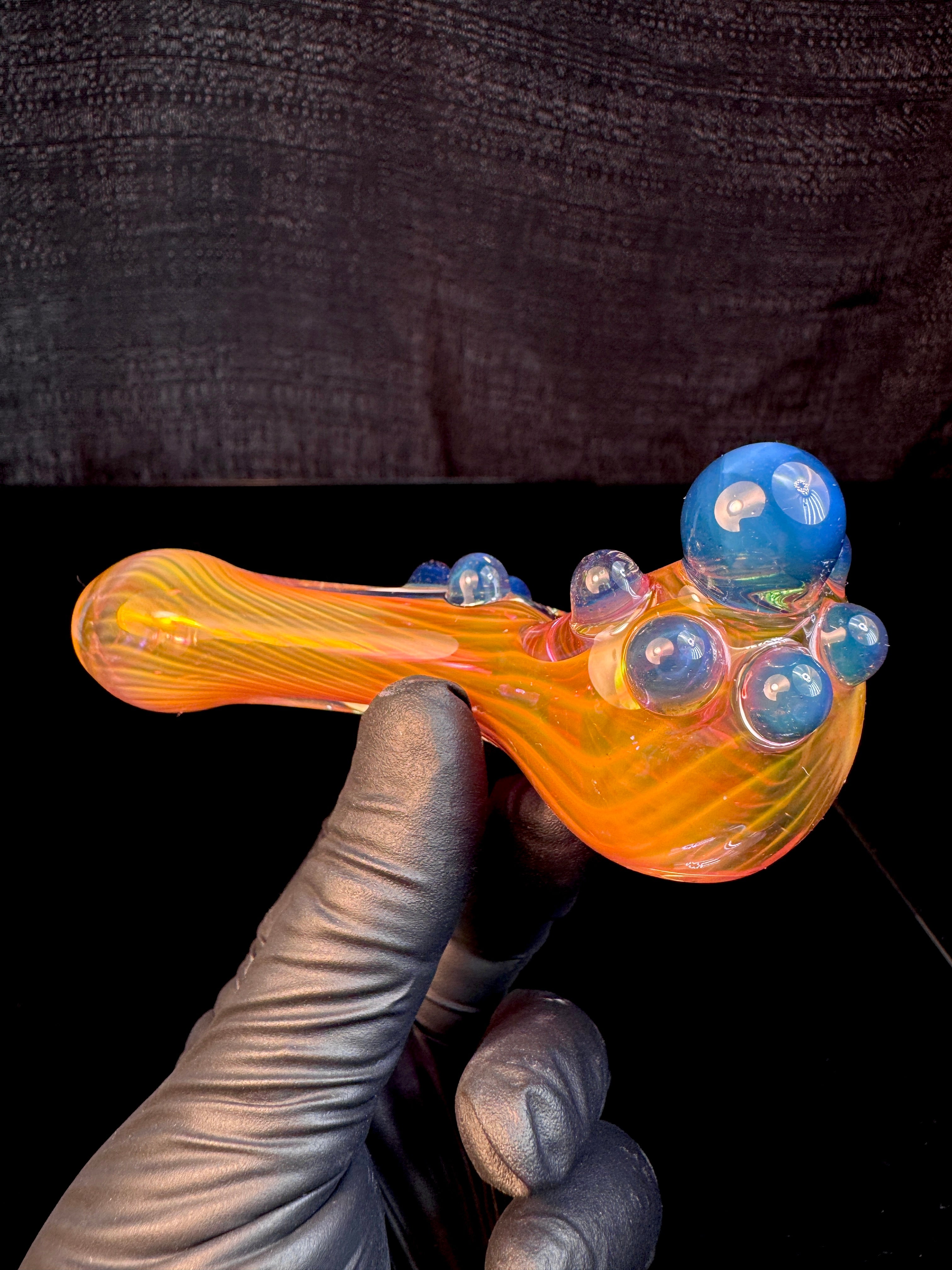 Gold fume x blue cheese dot spoon