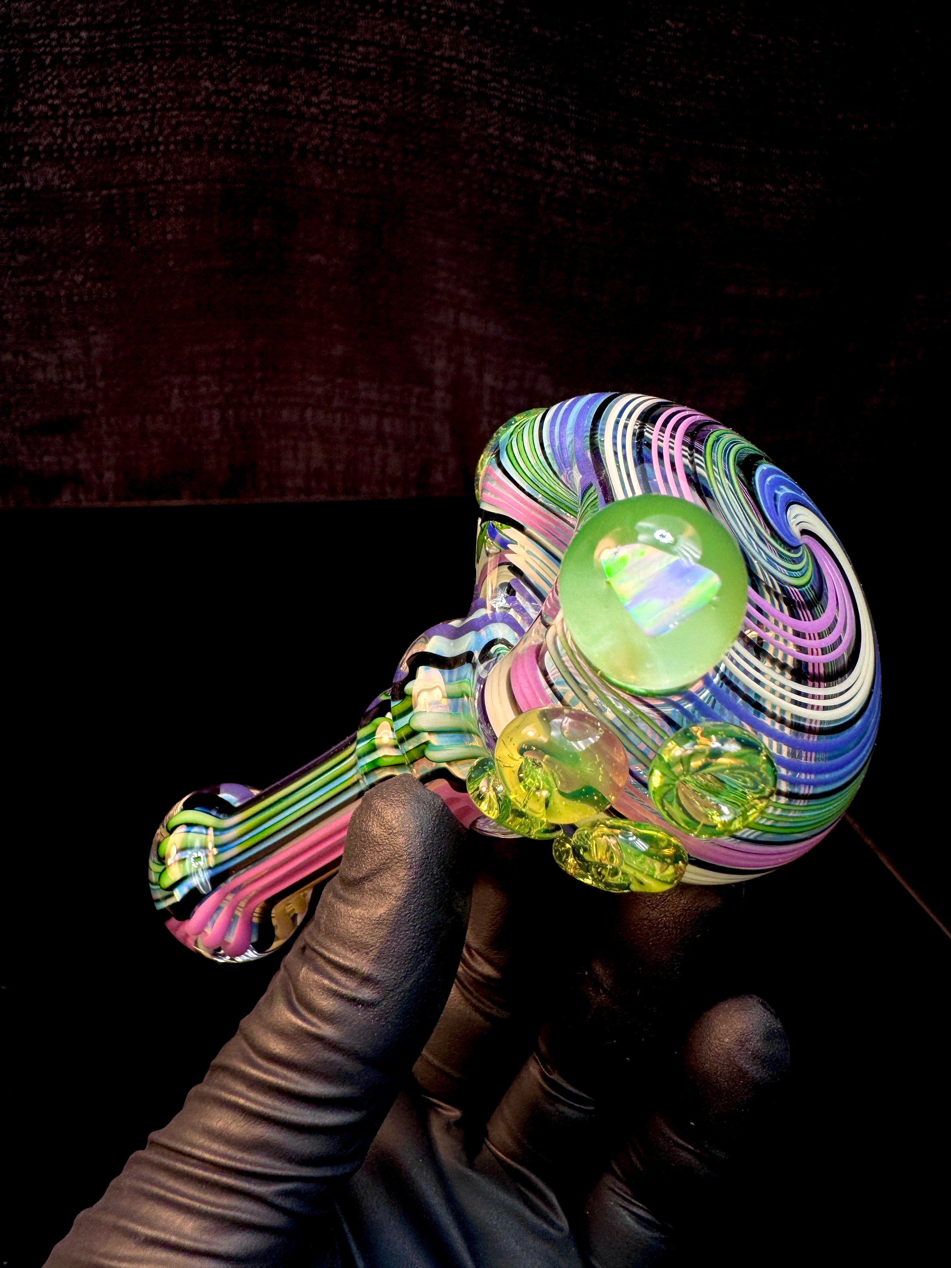 Fumed linework opal spoon