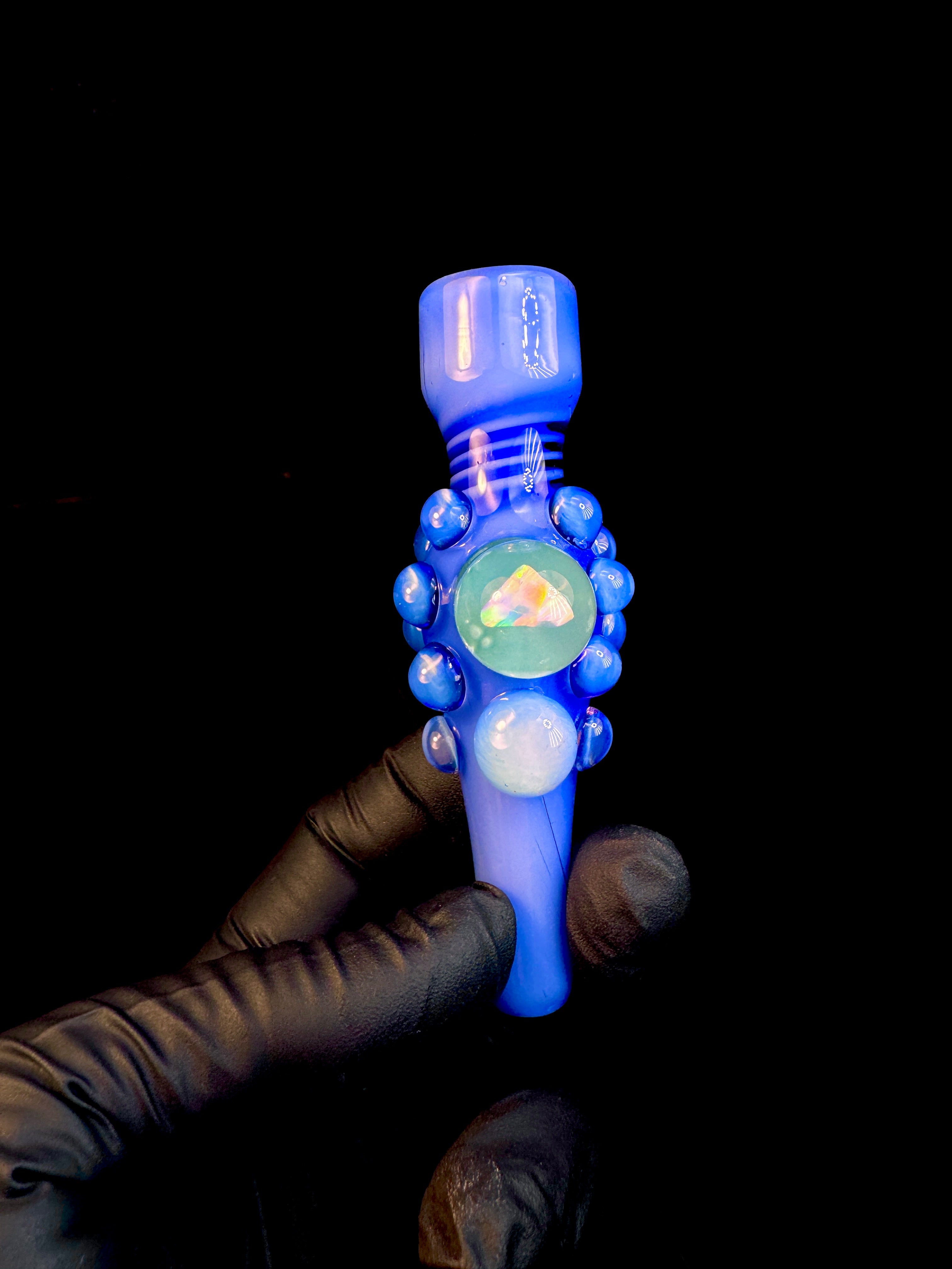 Milky blue x secret white opal chillum