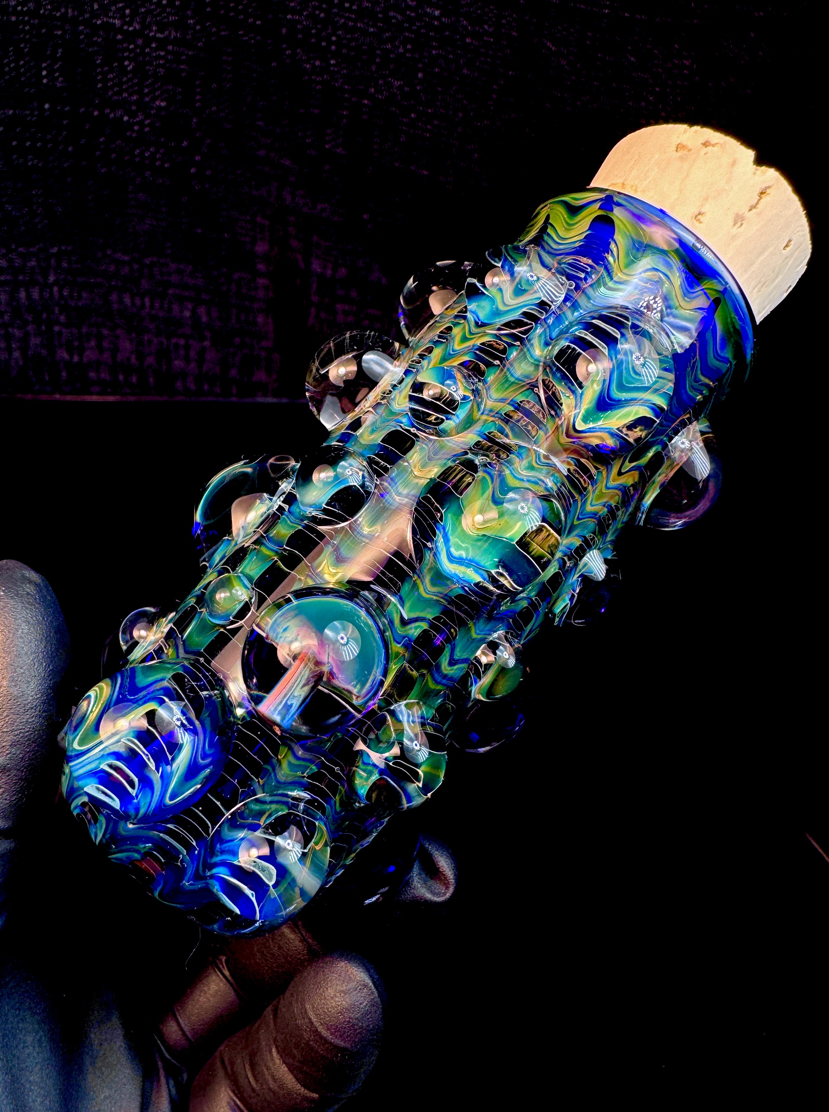 Dark web flat bottom mushroom nug Jar