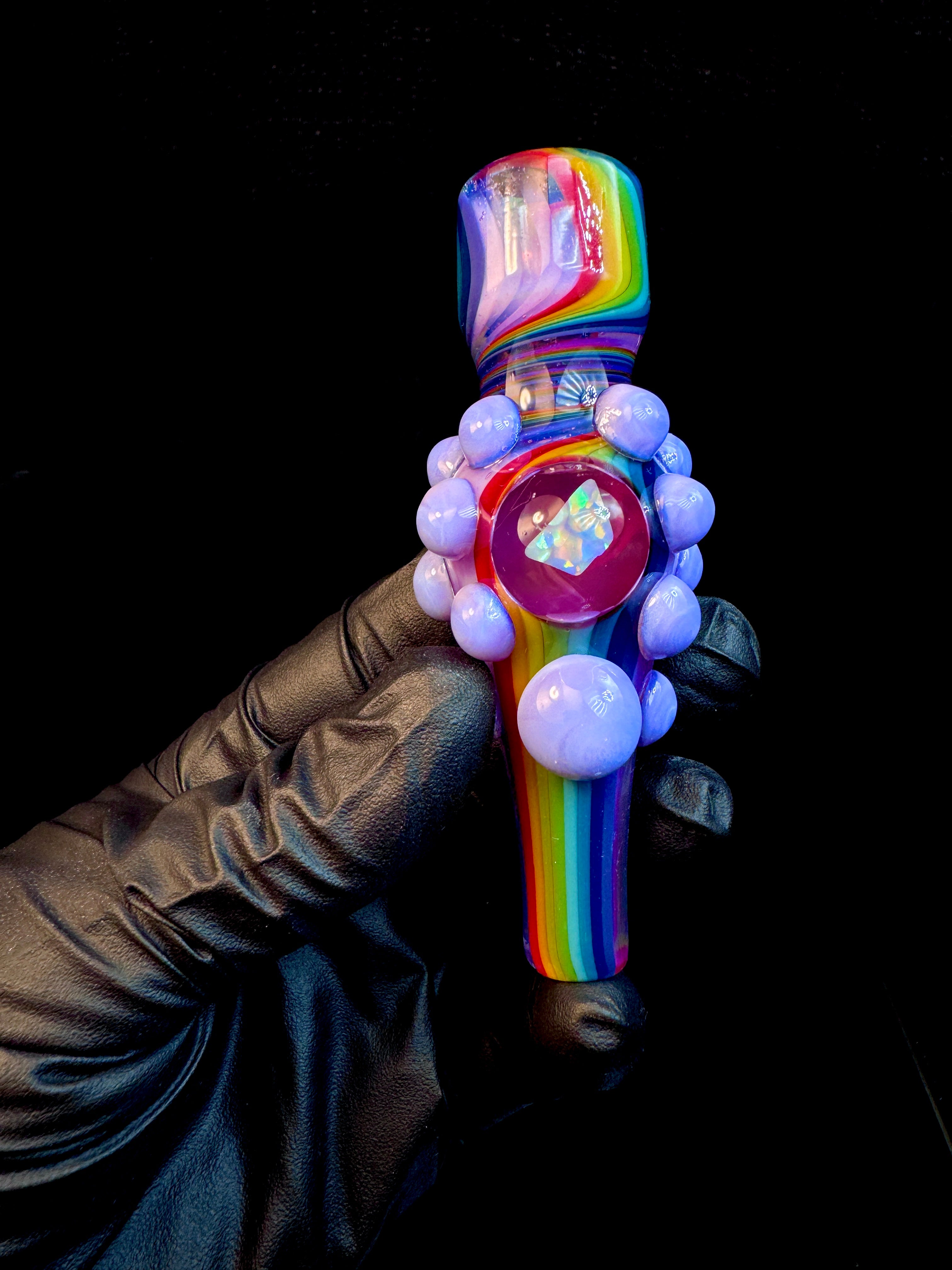 Pink slyme rainbow x Milky purple opal chillum