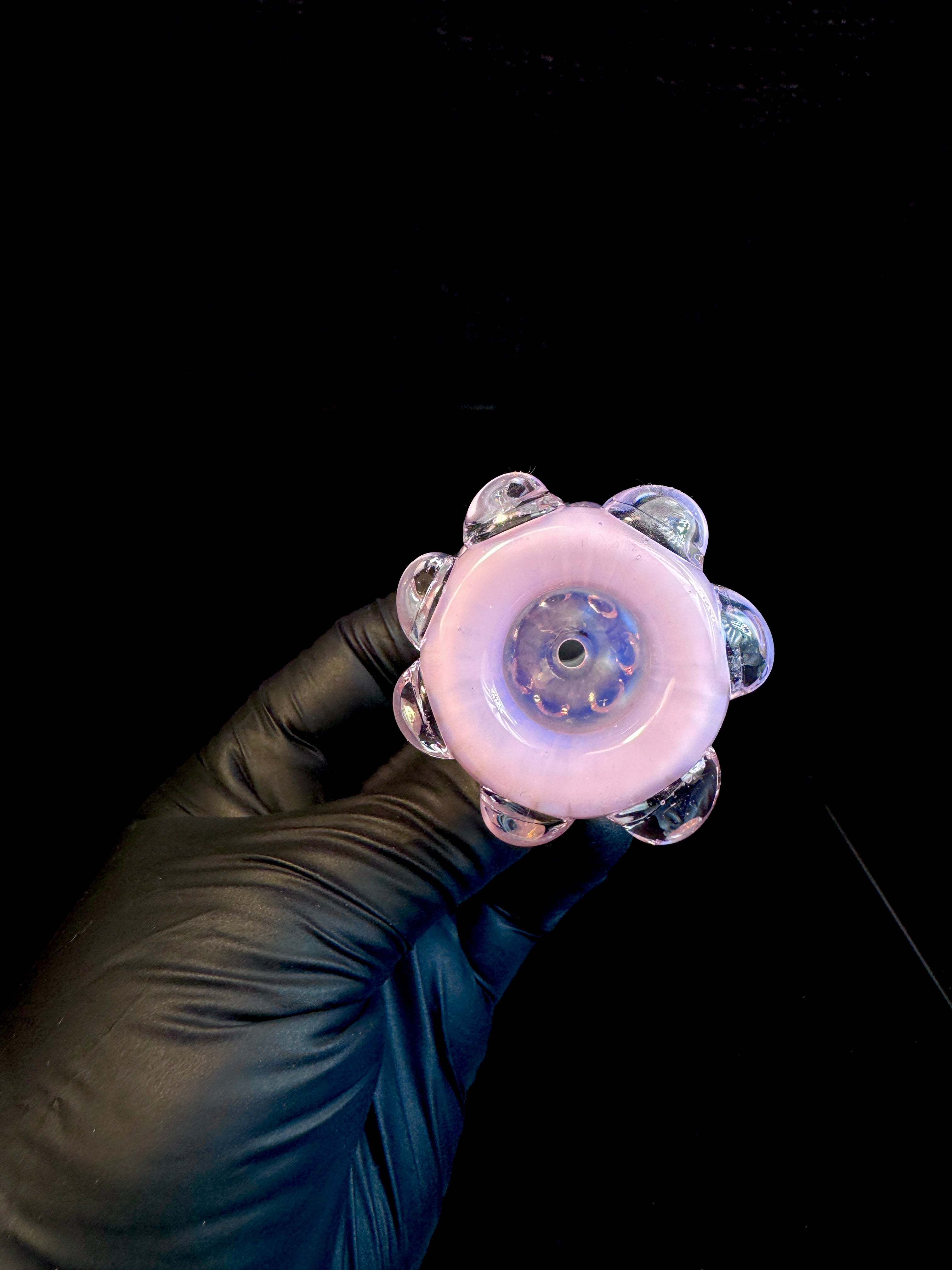 14mm Rose quartz dot Slide