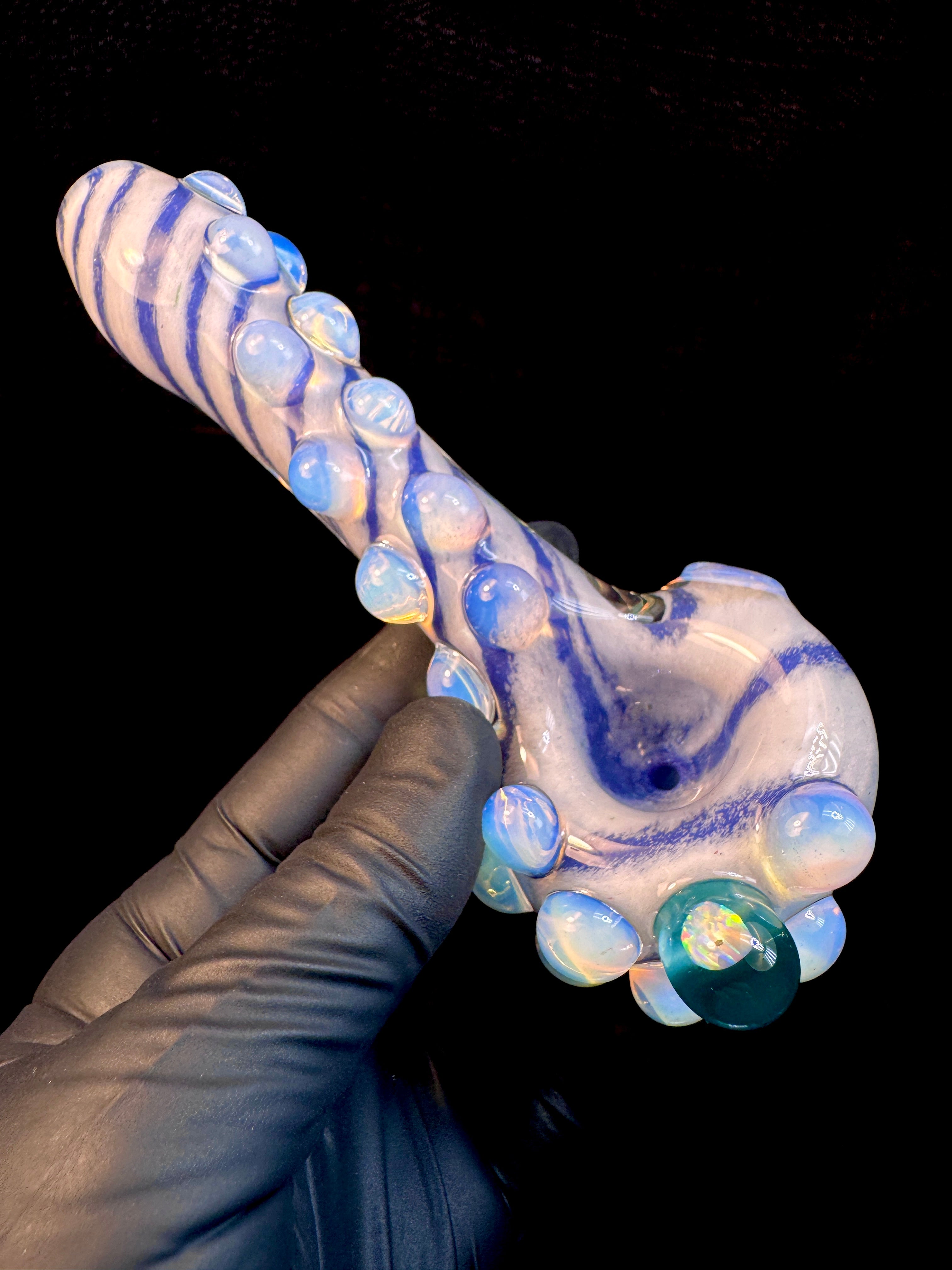 Purple urple x star white x secret white striped opal pipe