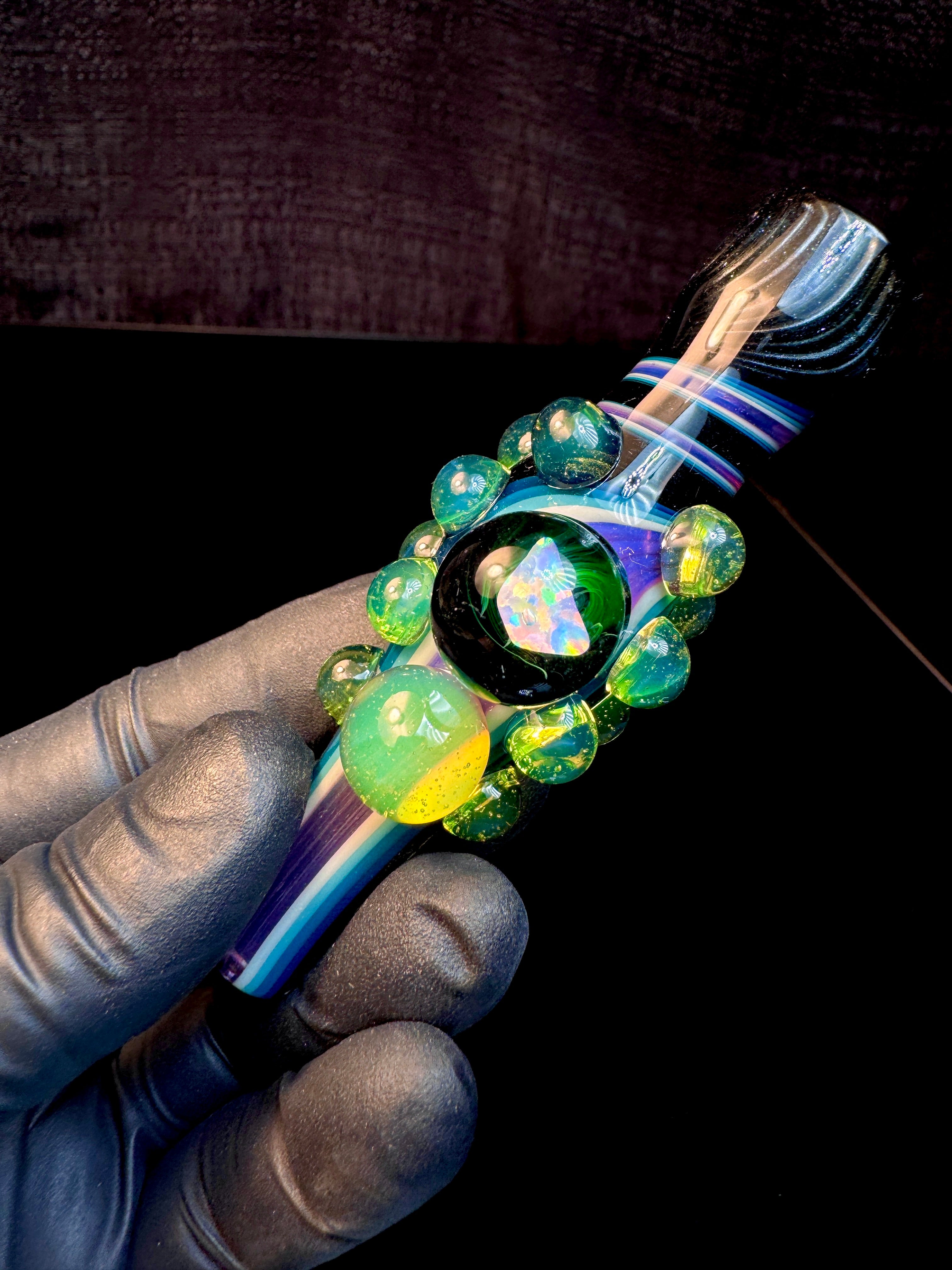 Blue spruce x steel Opal Chillum