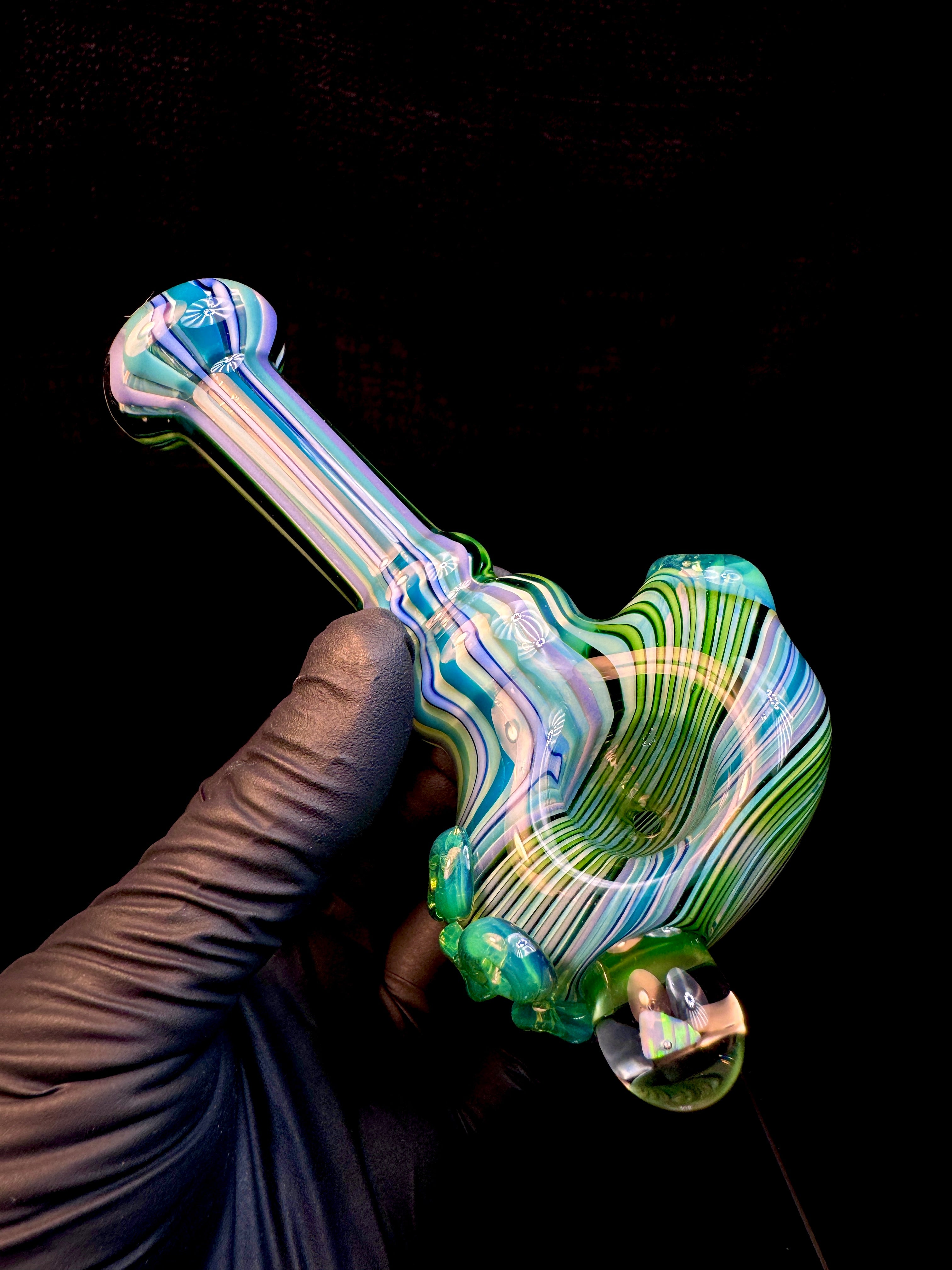 Fumed linework opal spoon