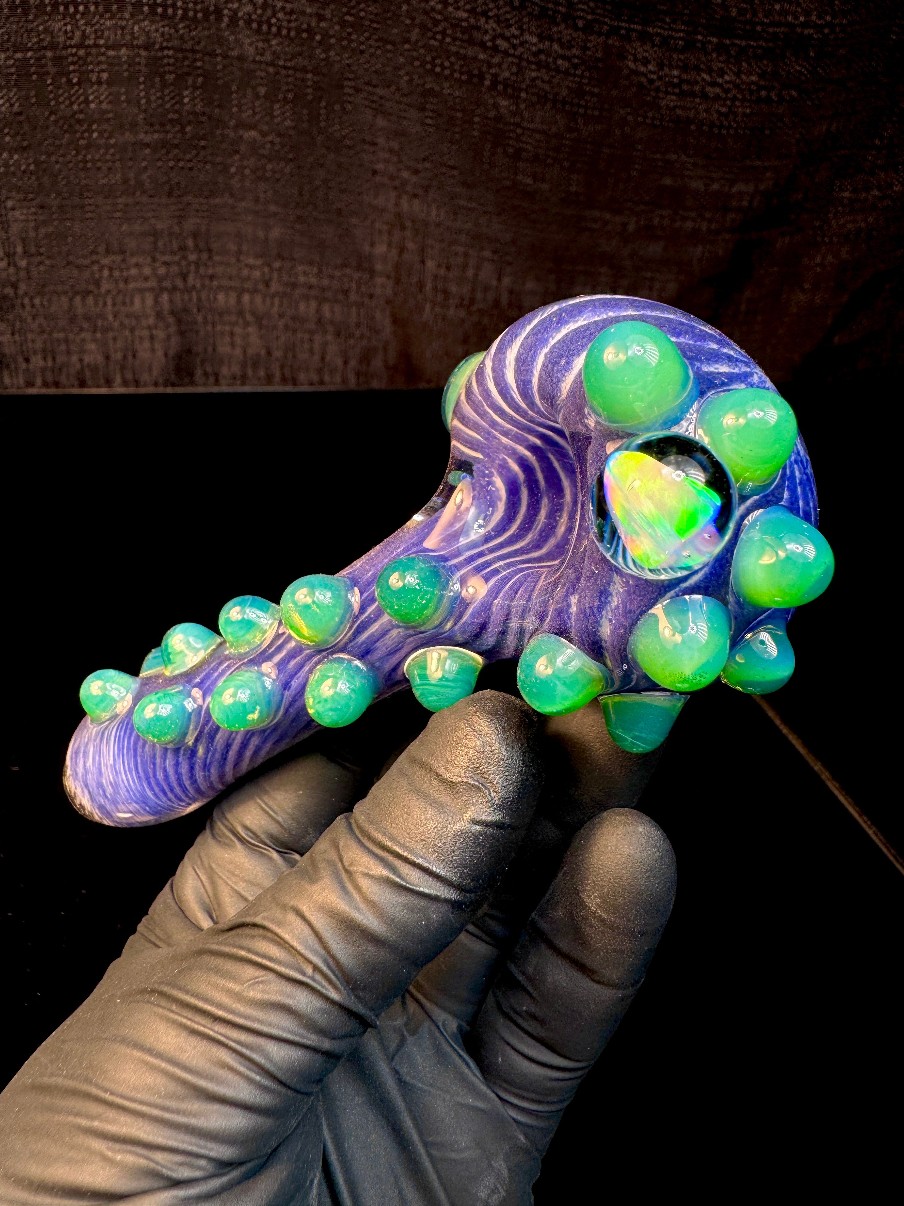 Purple urple x star white x slyme striped opal pipe