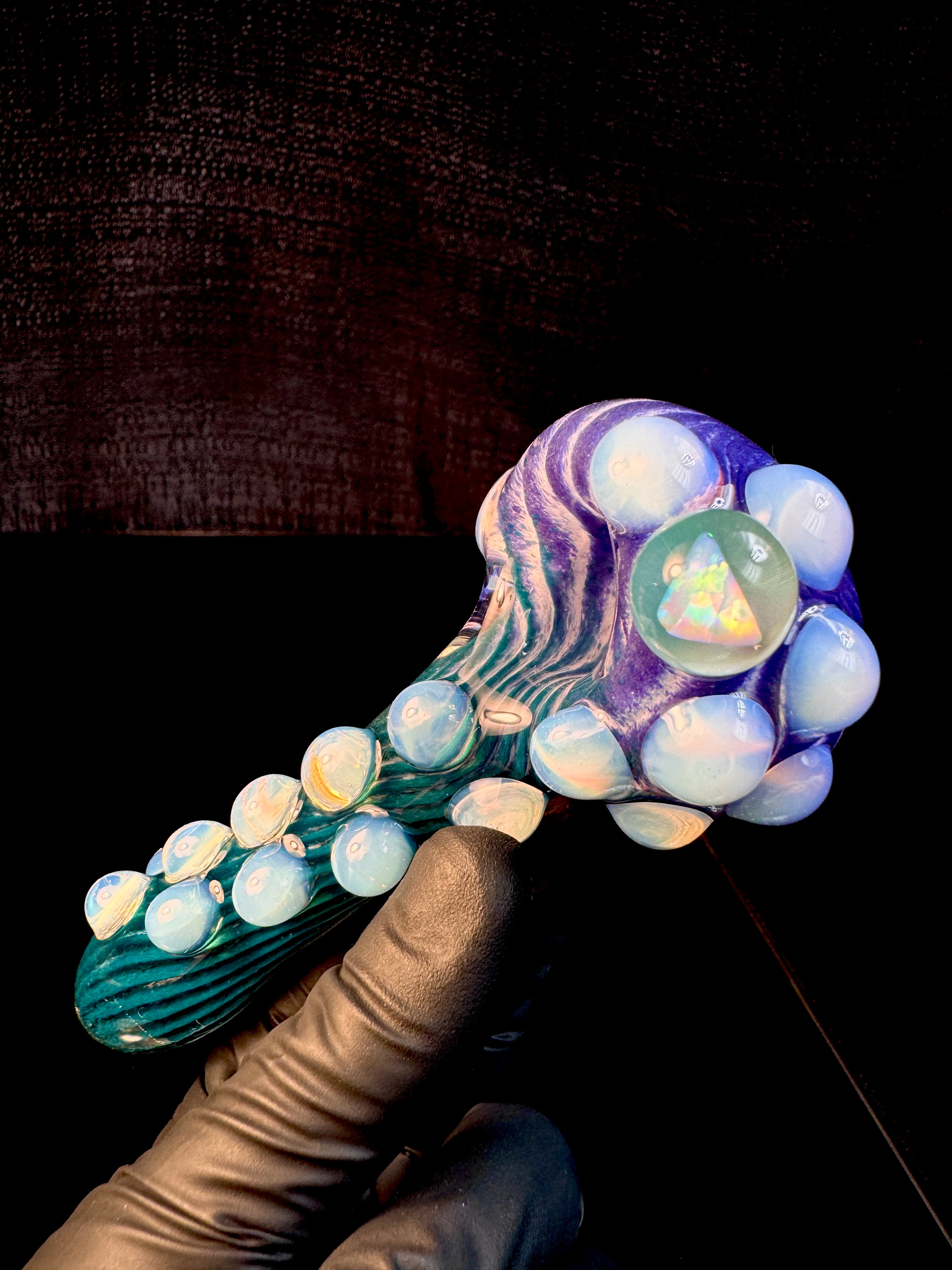 Blue spruce x purple urple x secret white striped opal pipe