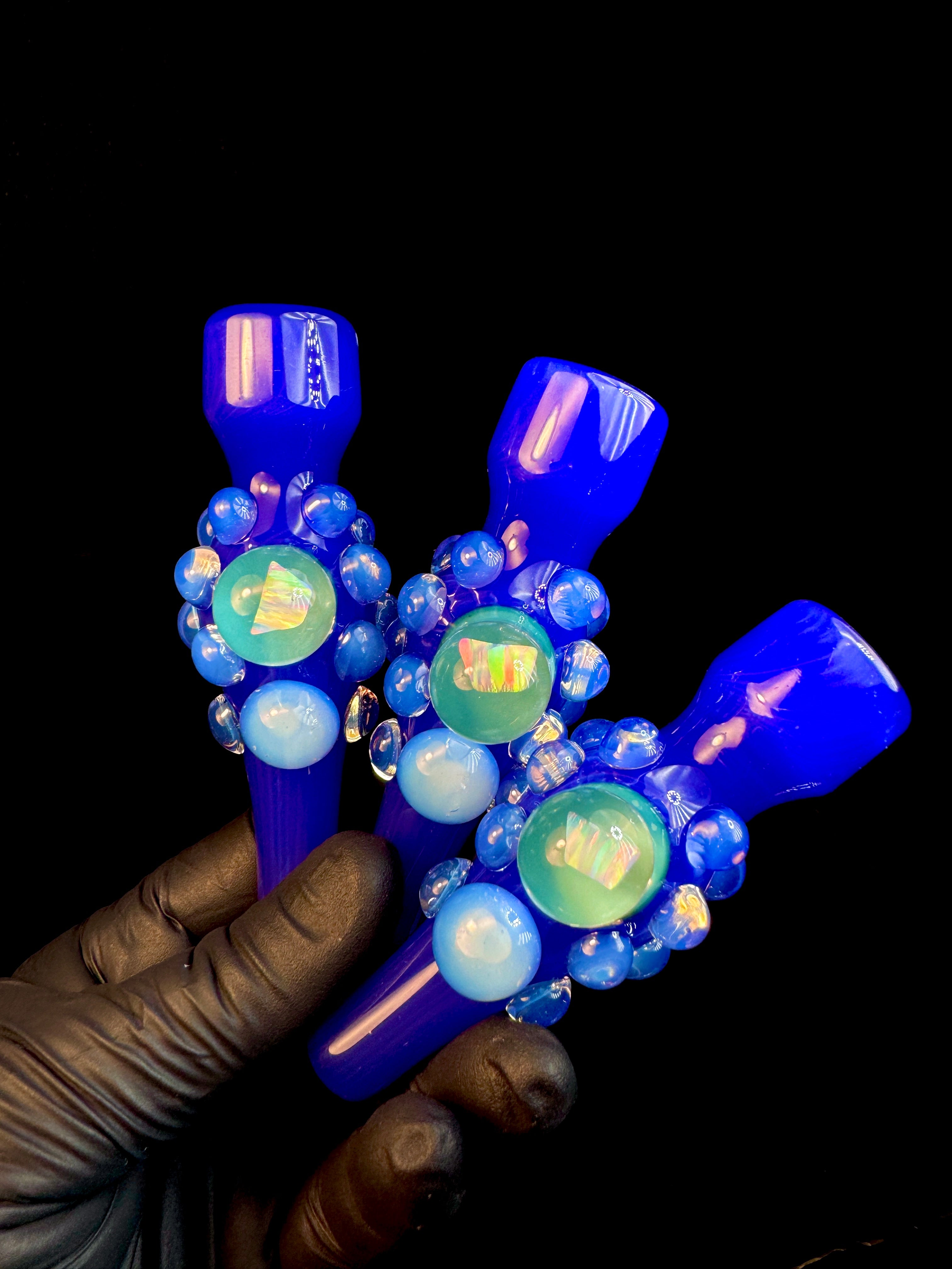 Royal blue x secret white opal chillum
