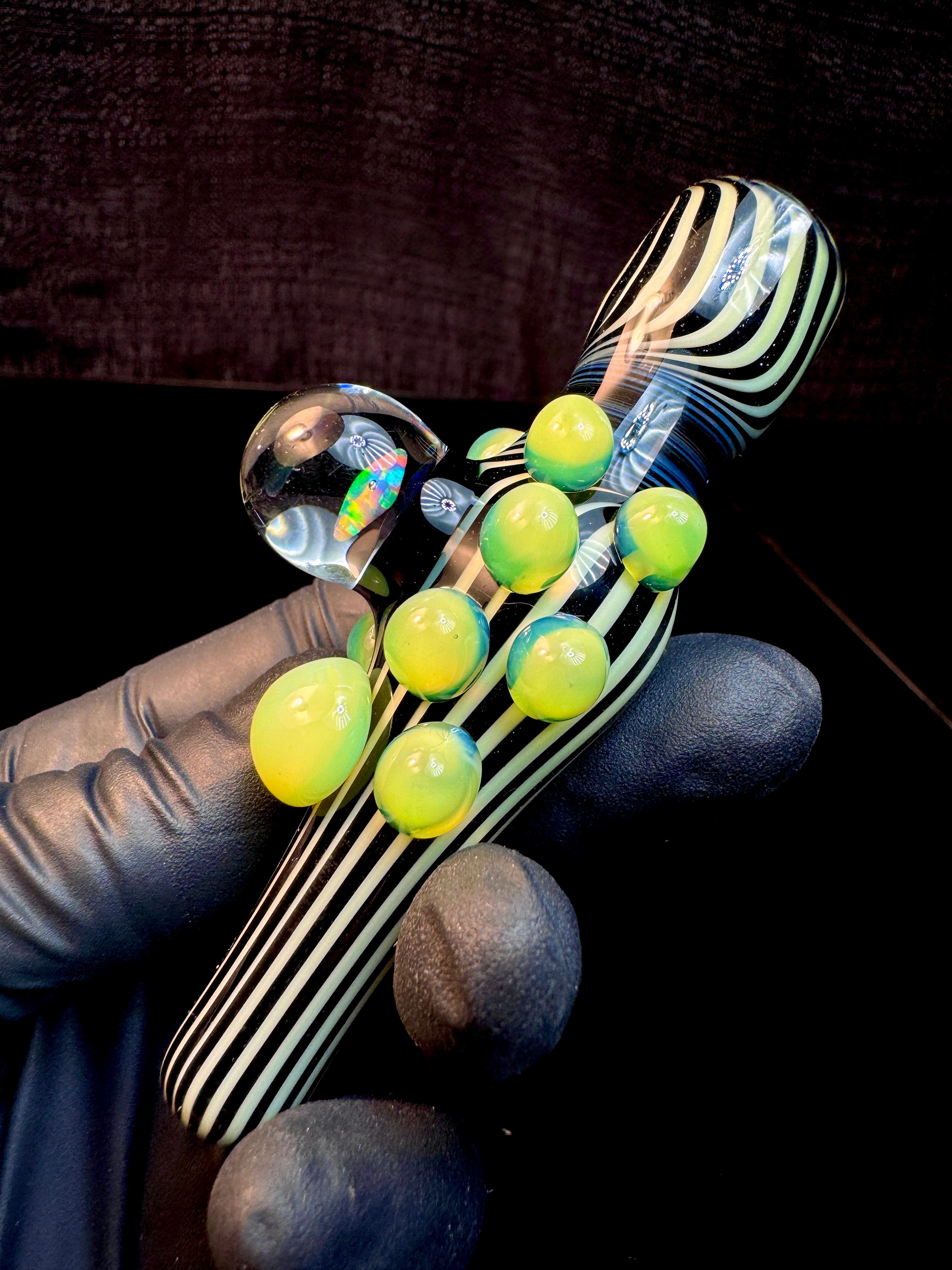 Milky slyme x ink pinstripes x slyme Opal Chillum