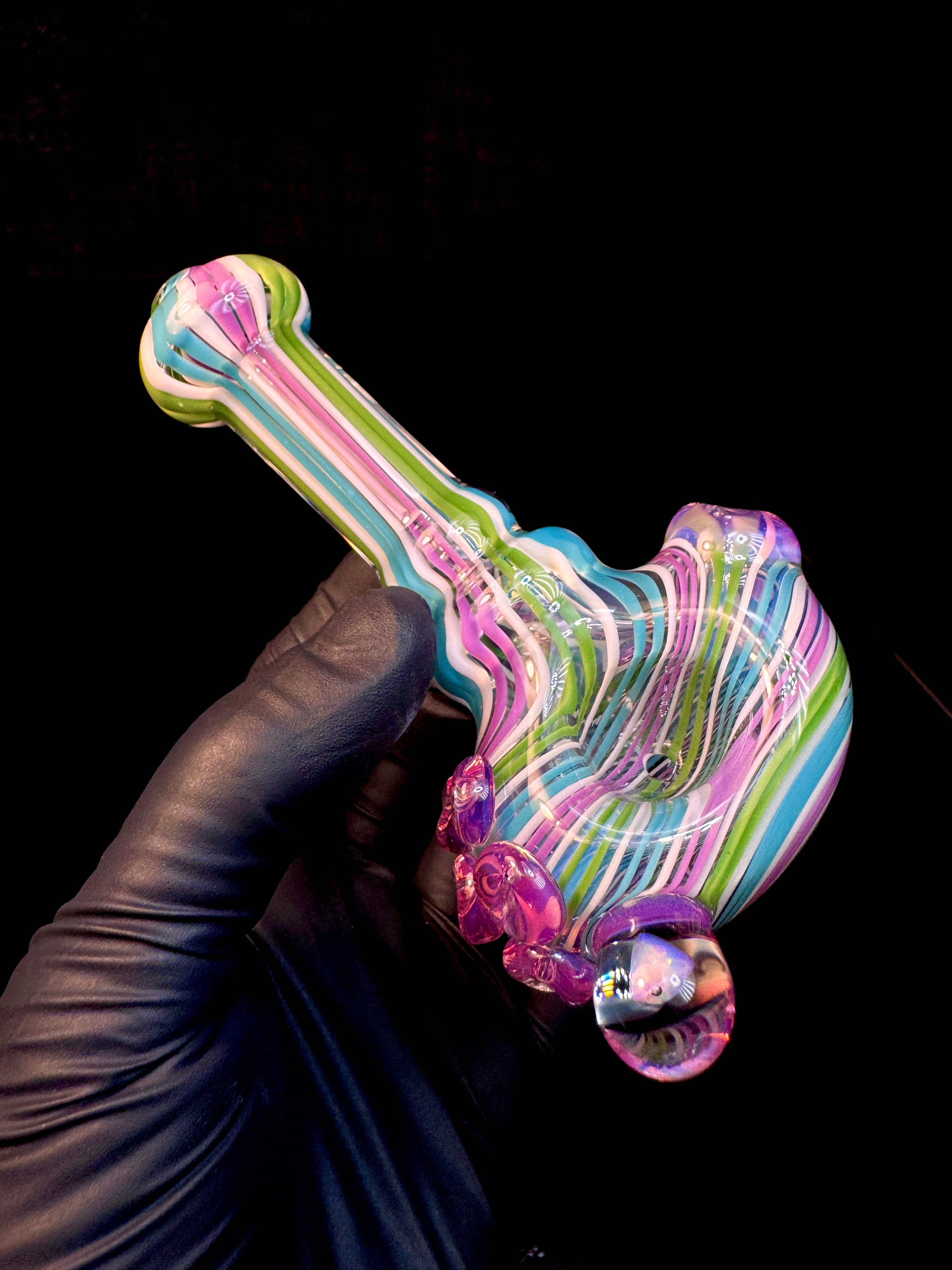 Fumed linework opal spoon
