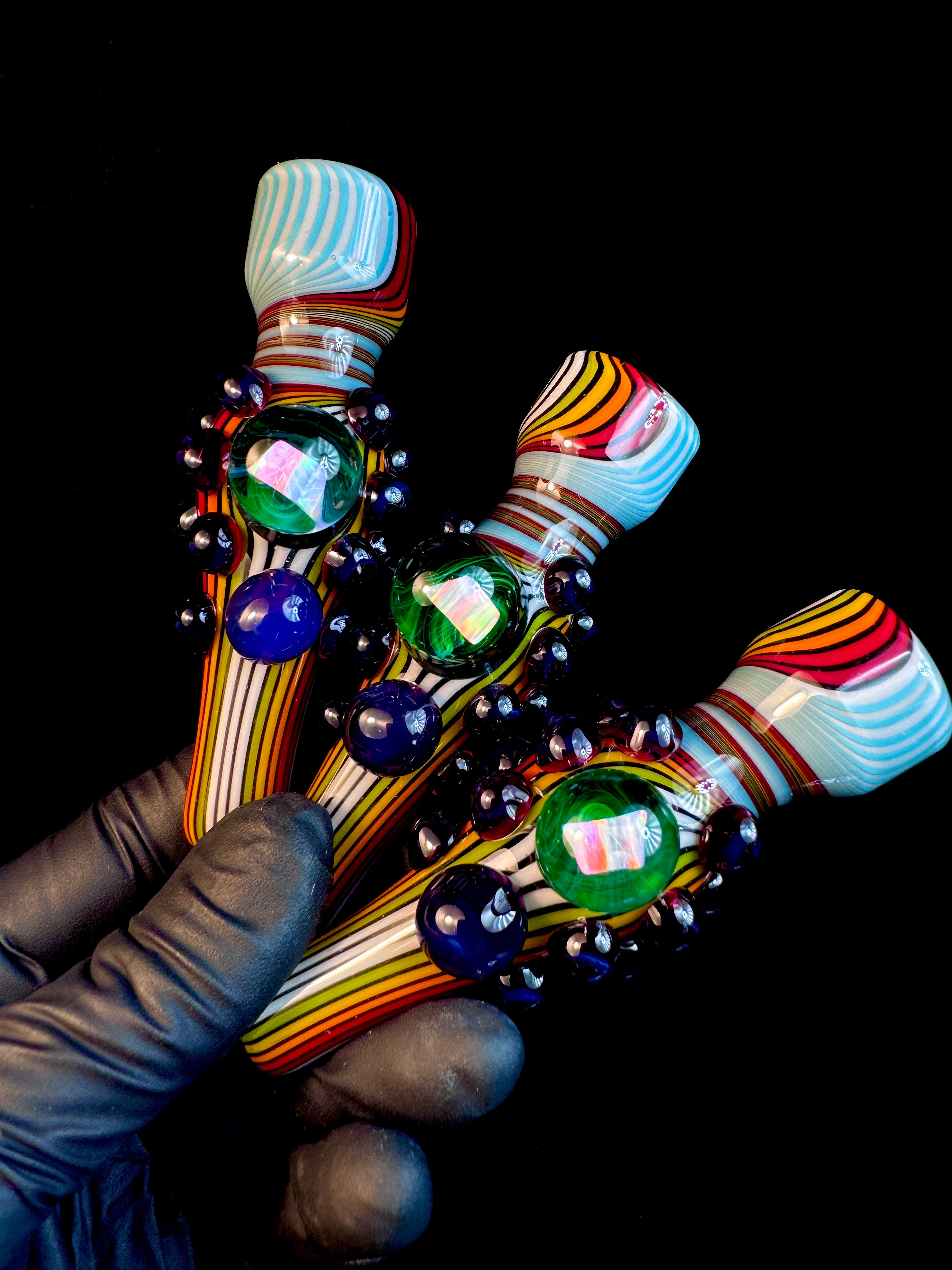 Aqua fire x blue stardust opal chillum