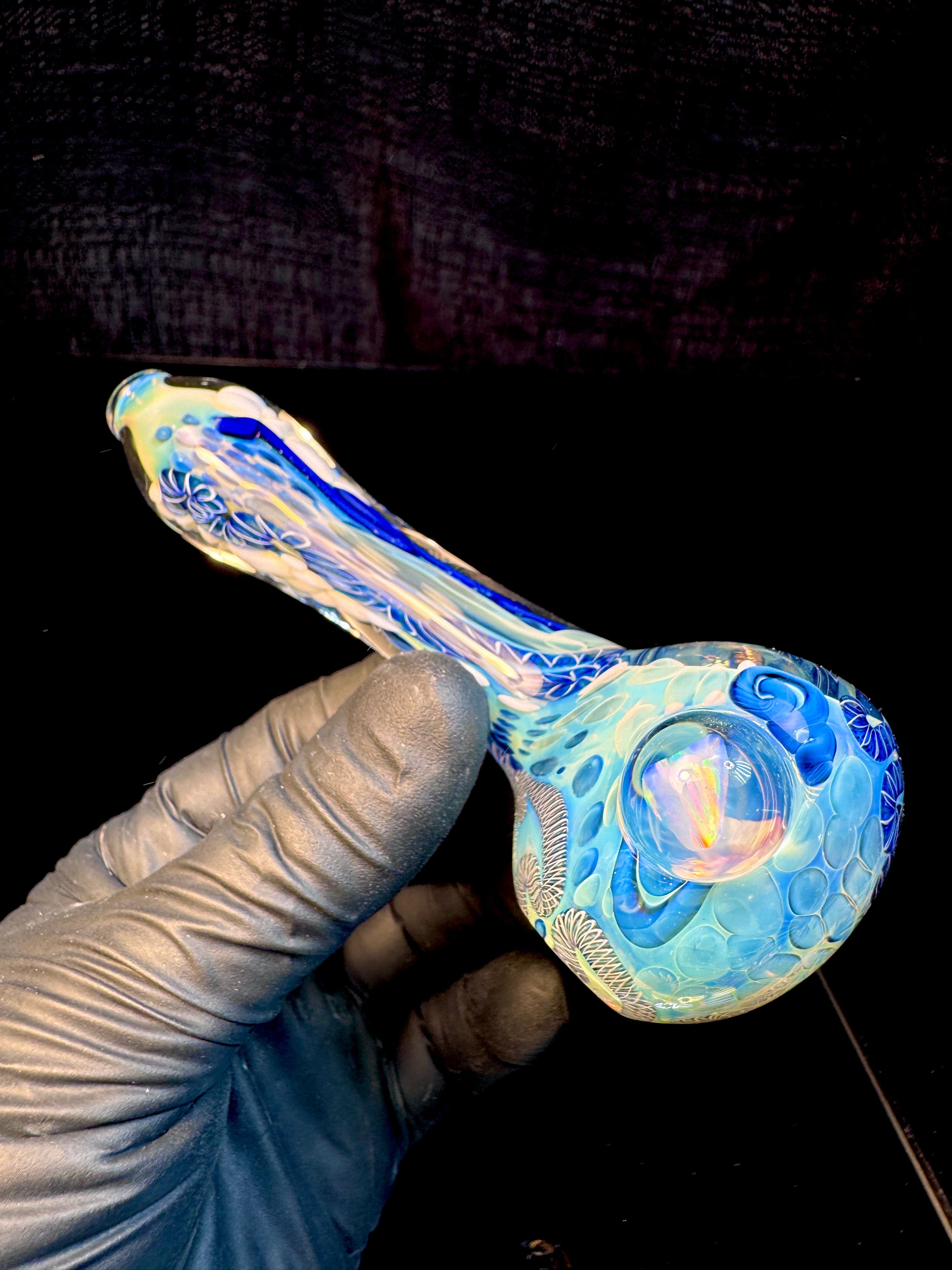 Silver Cane fume opal spoon