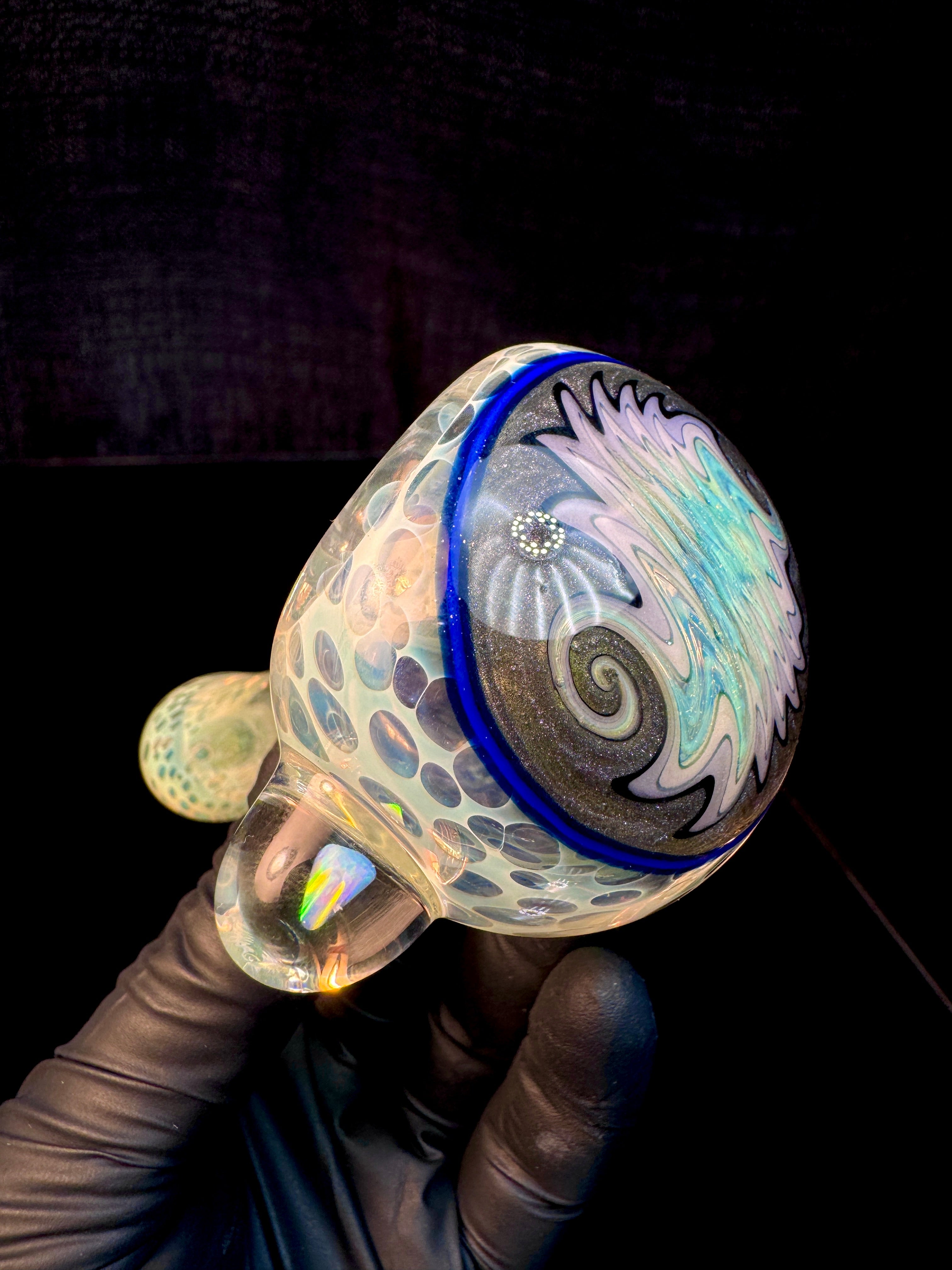 Silver fume Cane fume wigwag opal spoon