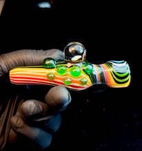 Load image into Gallery viewer, Two tone rainbow fade opal chillum
