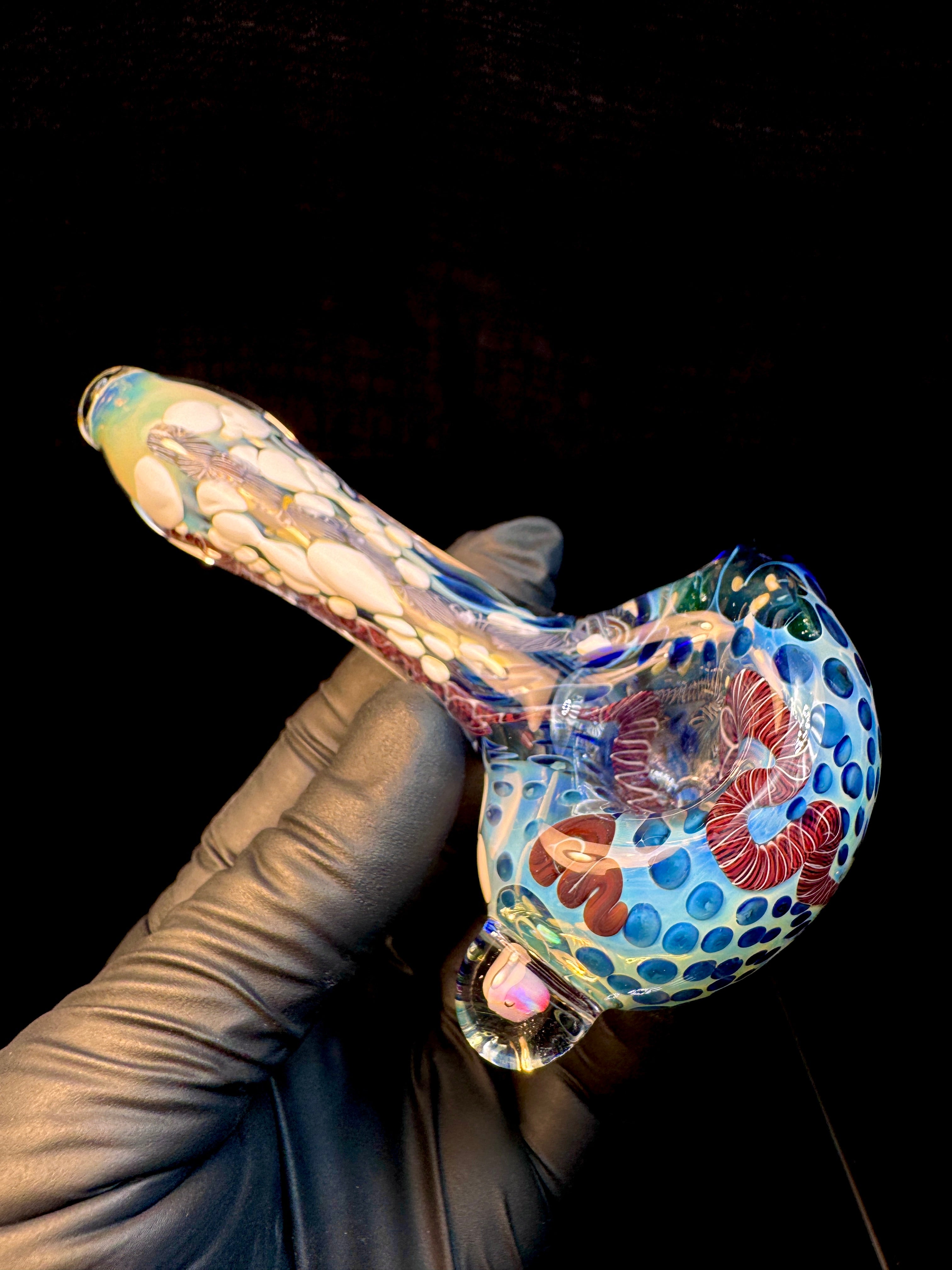 Silver Cane fume opal spoon