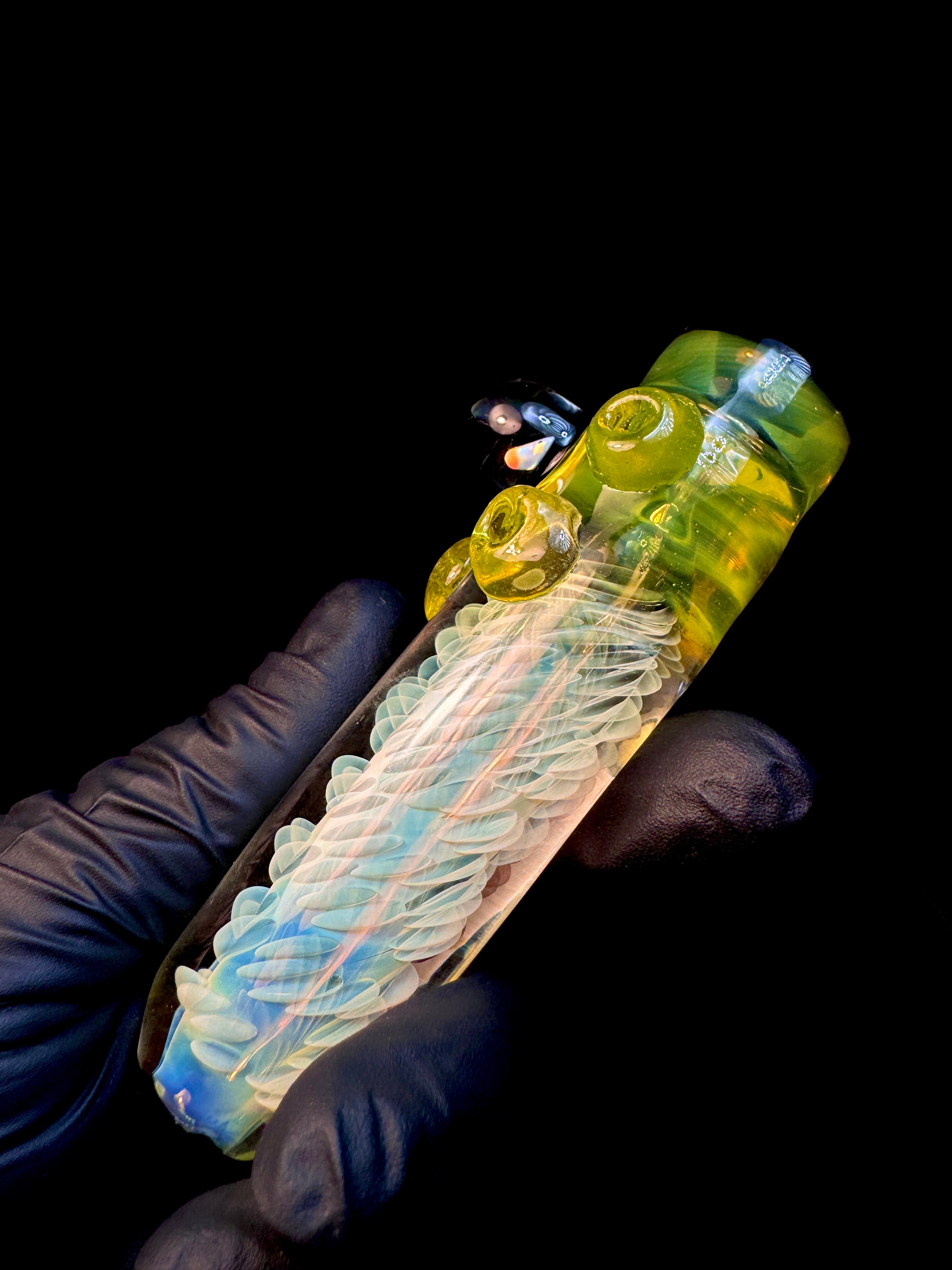 Trans yellow x silver fume opal brickhouse chillum