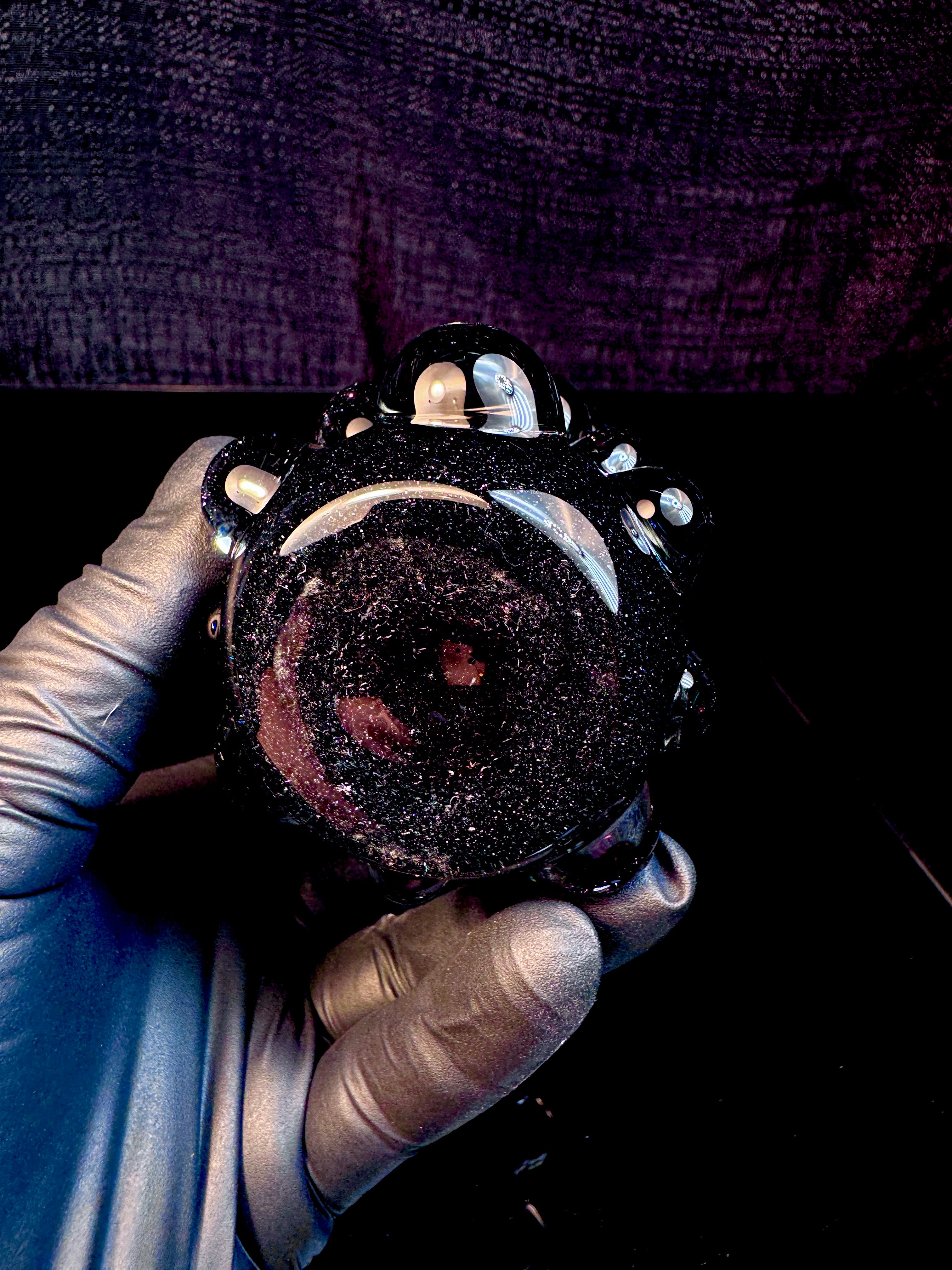 Galaxy black flat bottom nug Jar