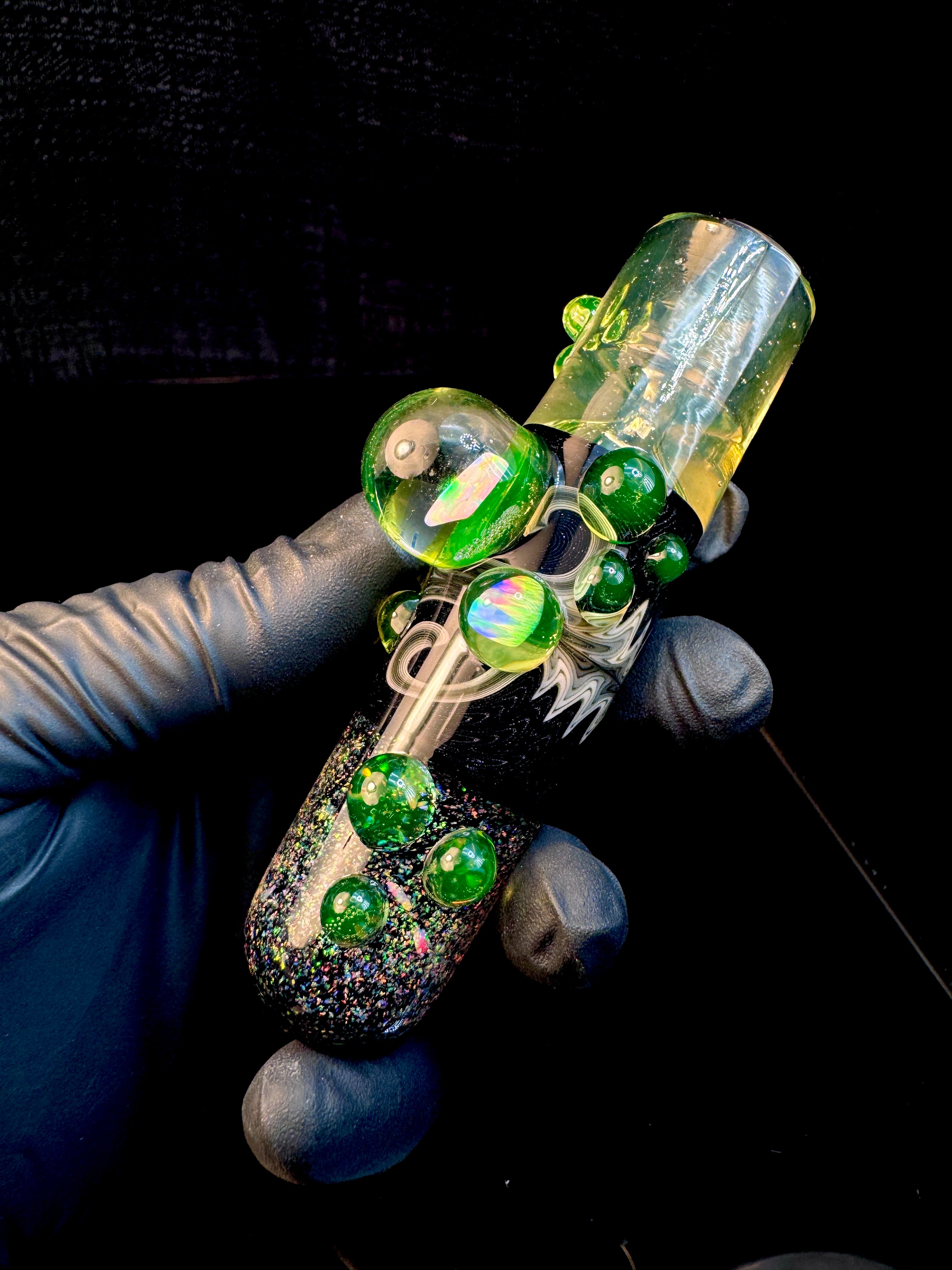 Black Light wigwag opal chillum