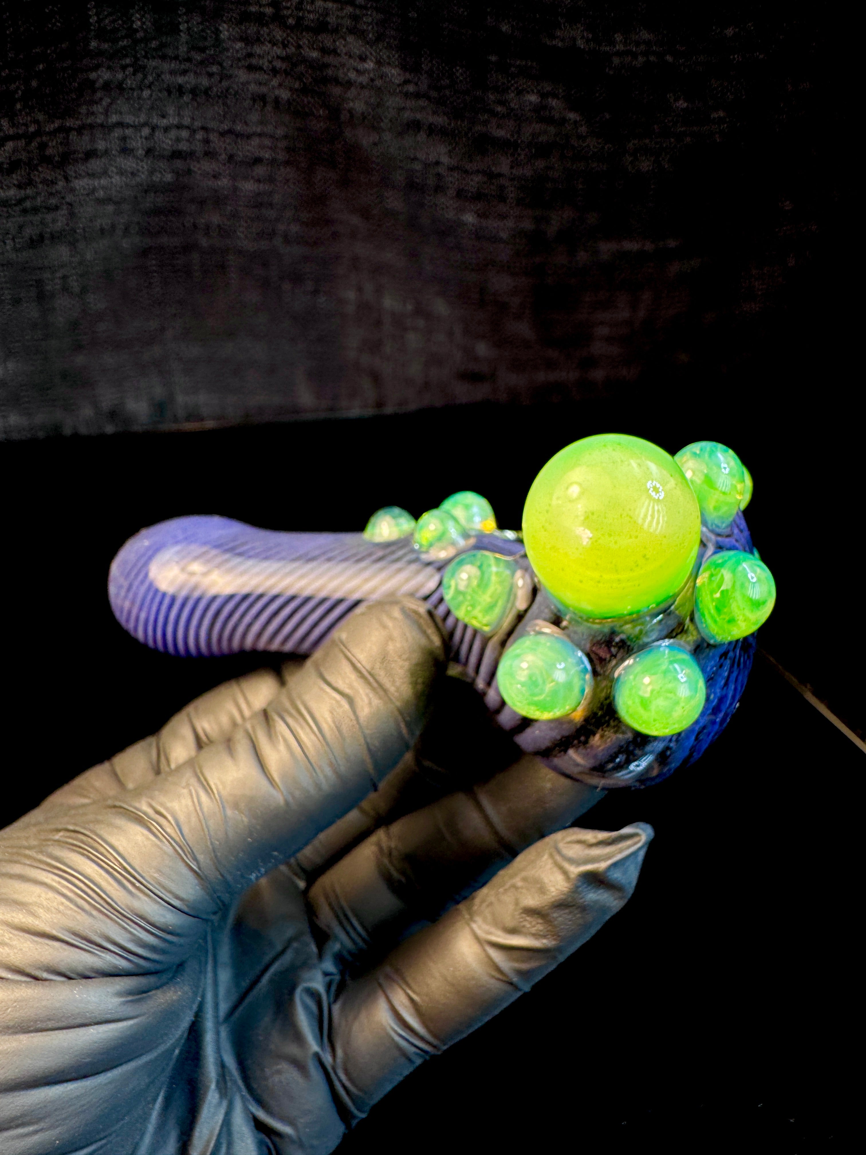 Purple urple x Jet black tiger stripe dot pipe