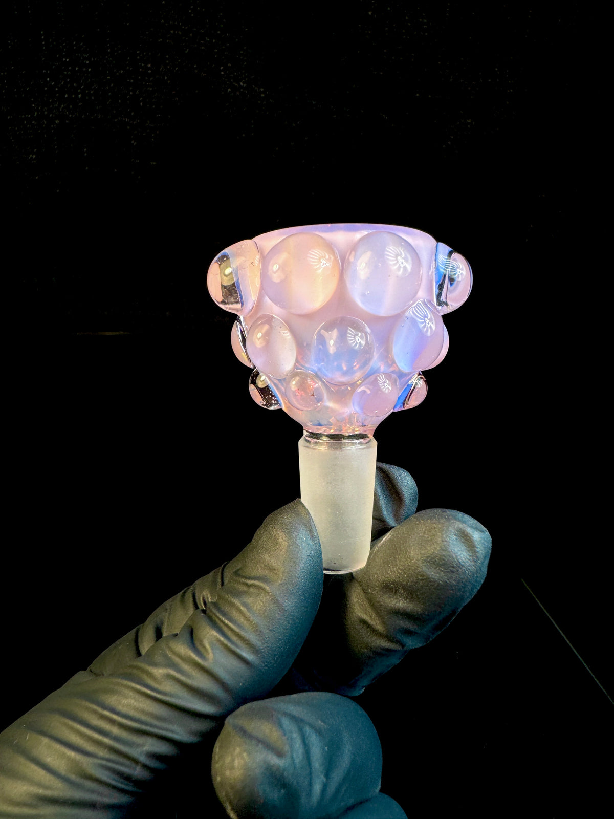 14mm Rose quartz dot Slide