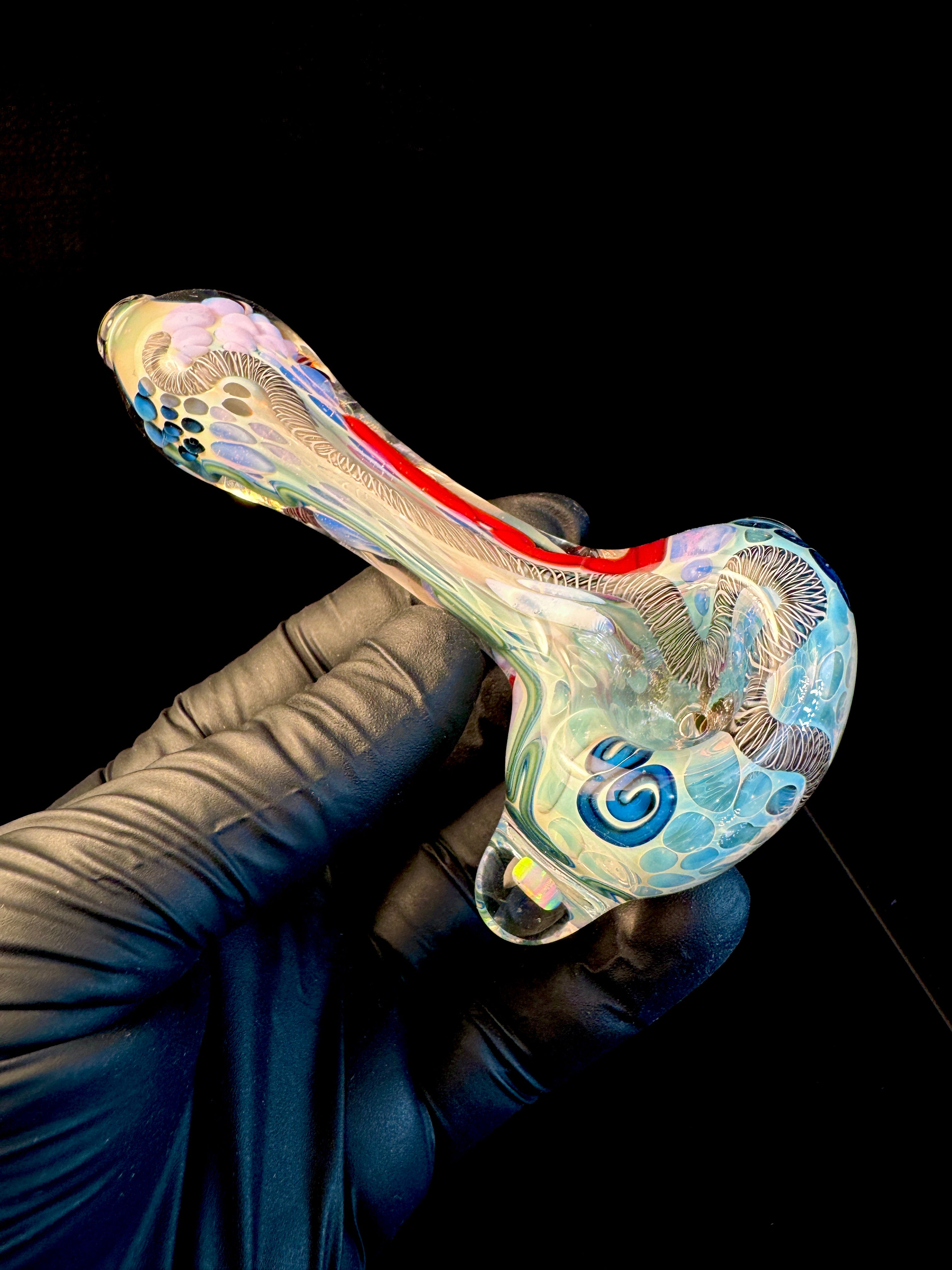 Silver Cane fume opal spoon