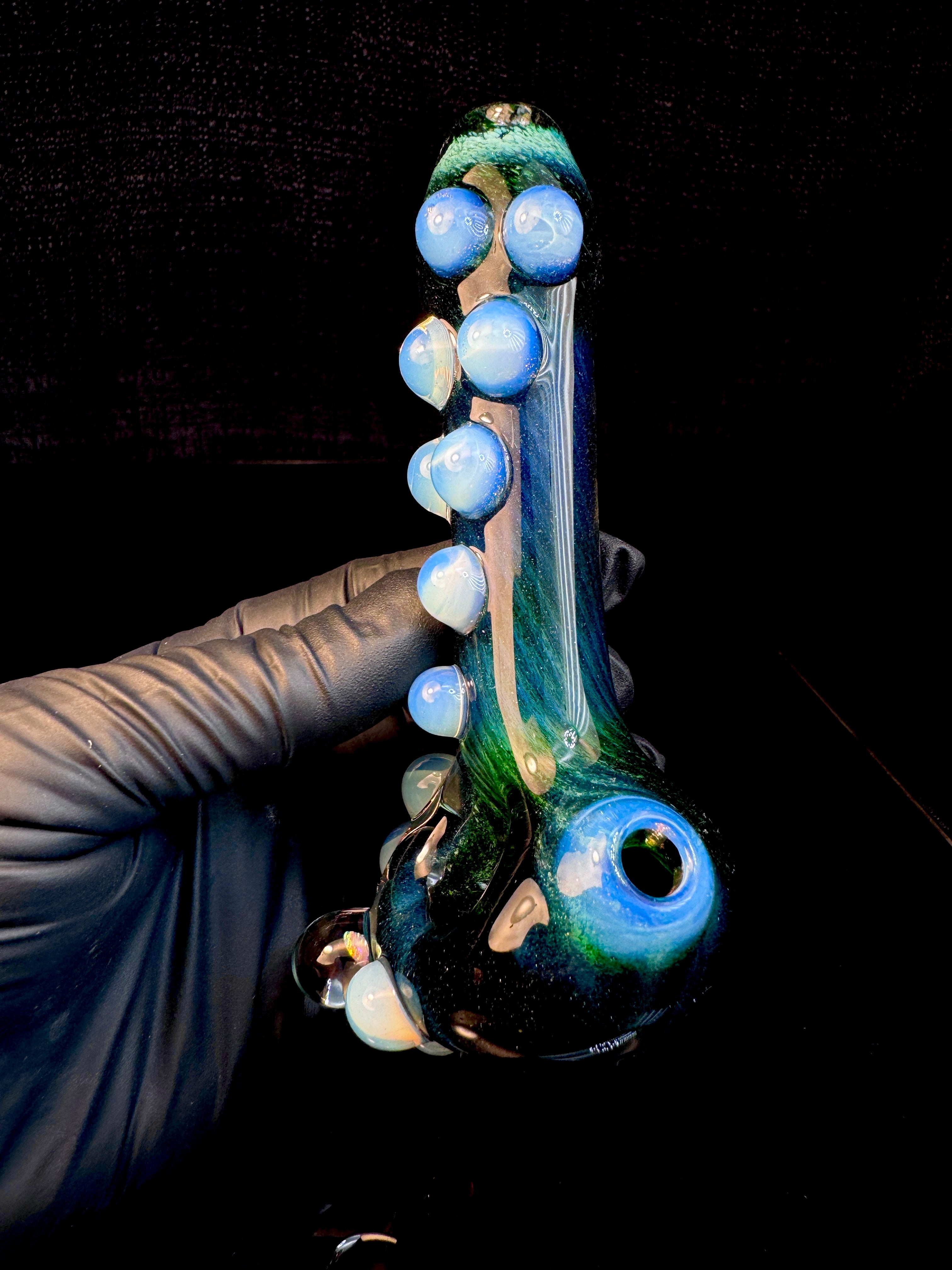 Exp x jet black Striped Opal Pipe