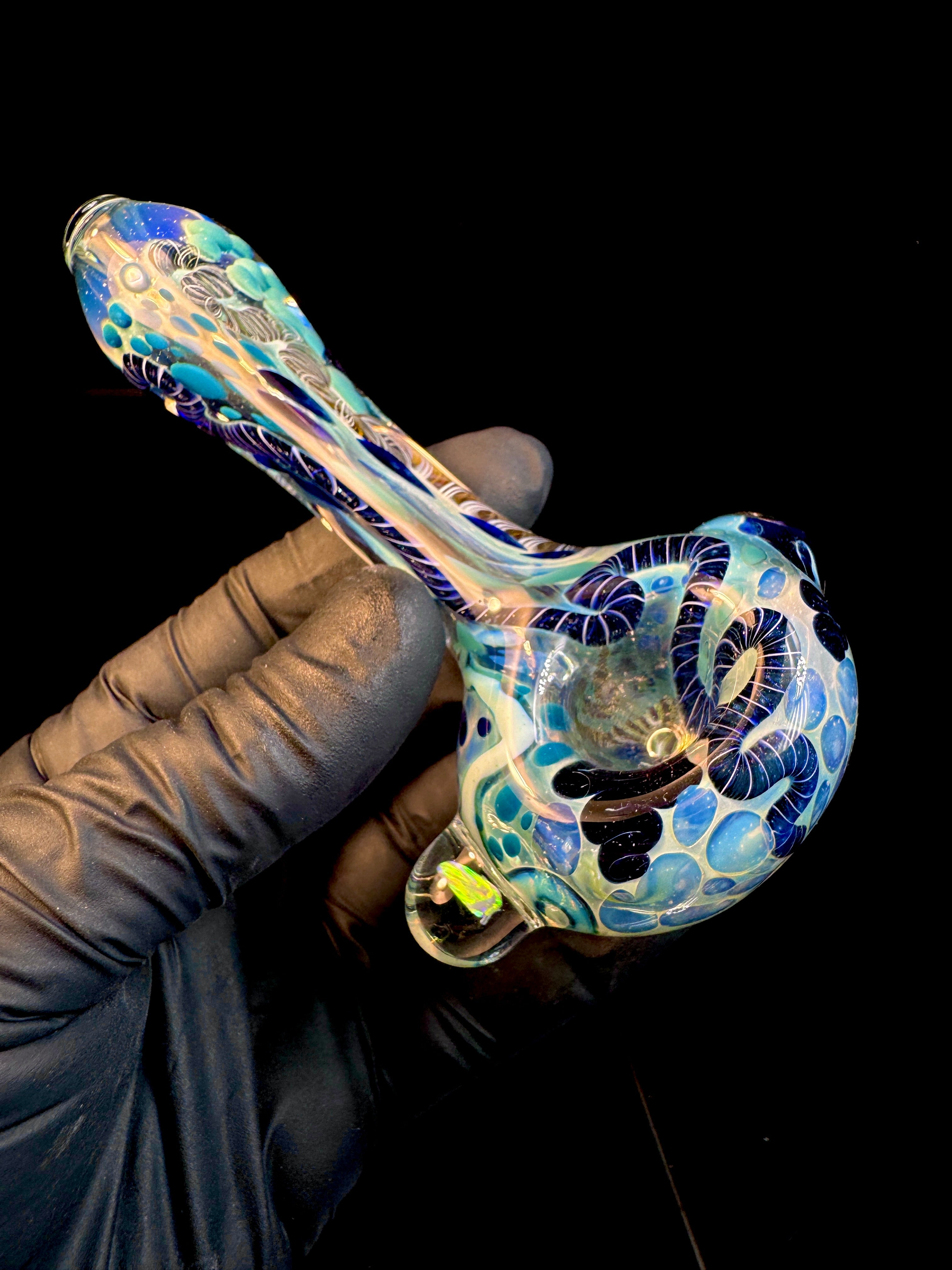 Silver Cane fumed opal spoon