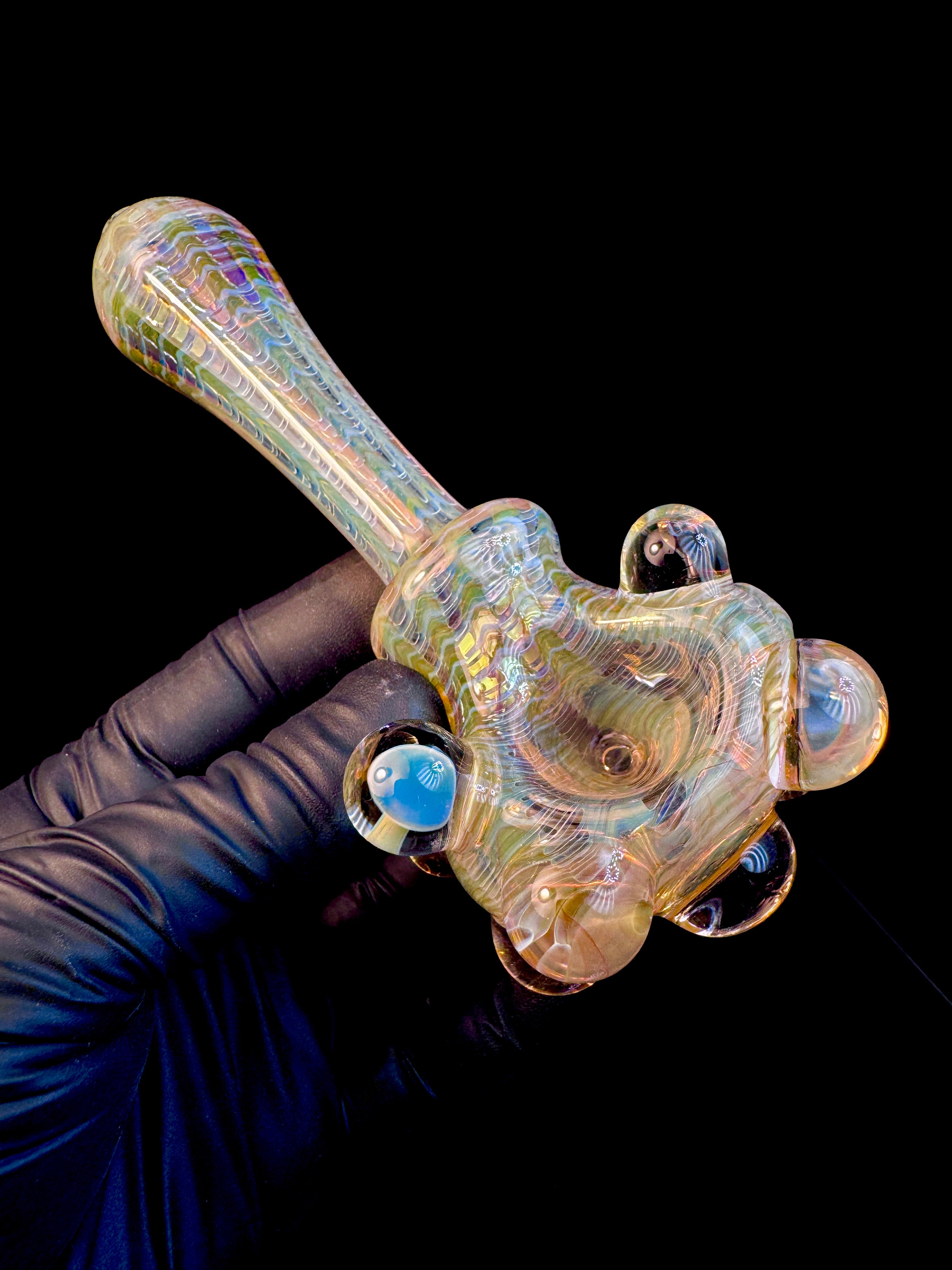 Golden dark web mushroom spoon