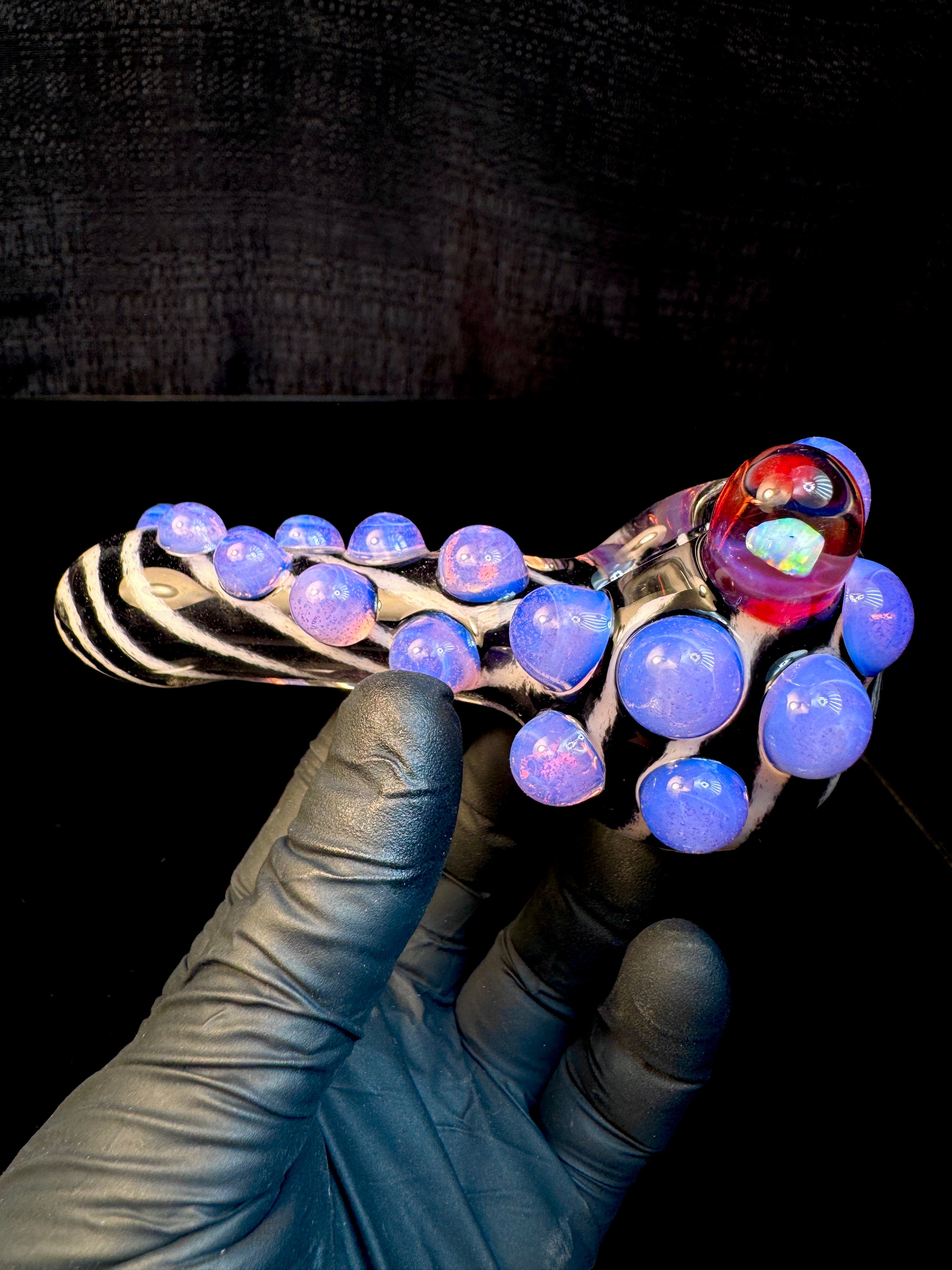 Jet black x star white x pink slyme striped opal pipe