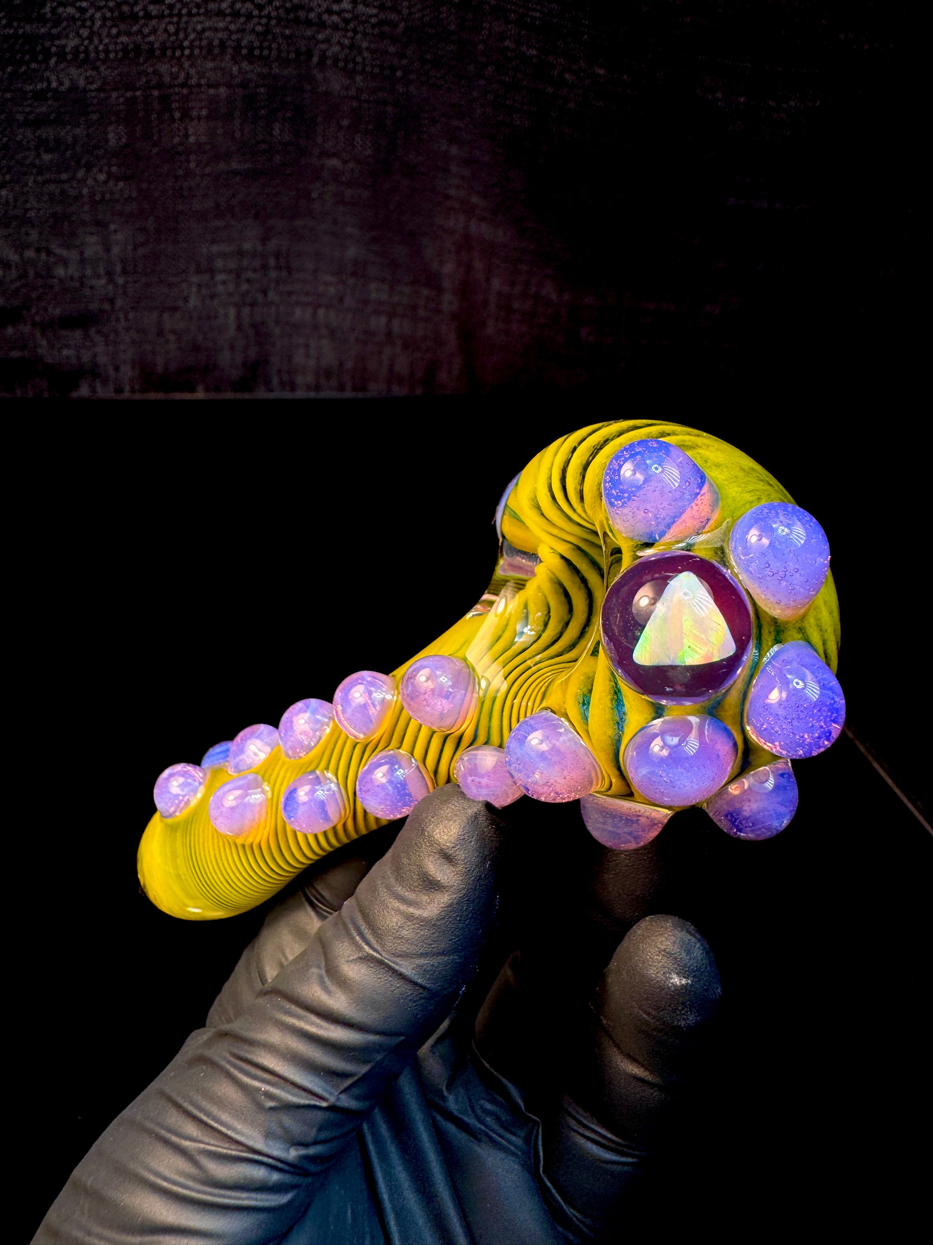 Canary x pink slyme Striped Opal Pipe