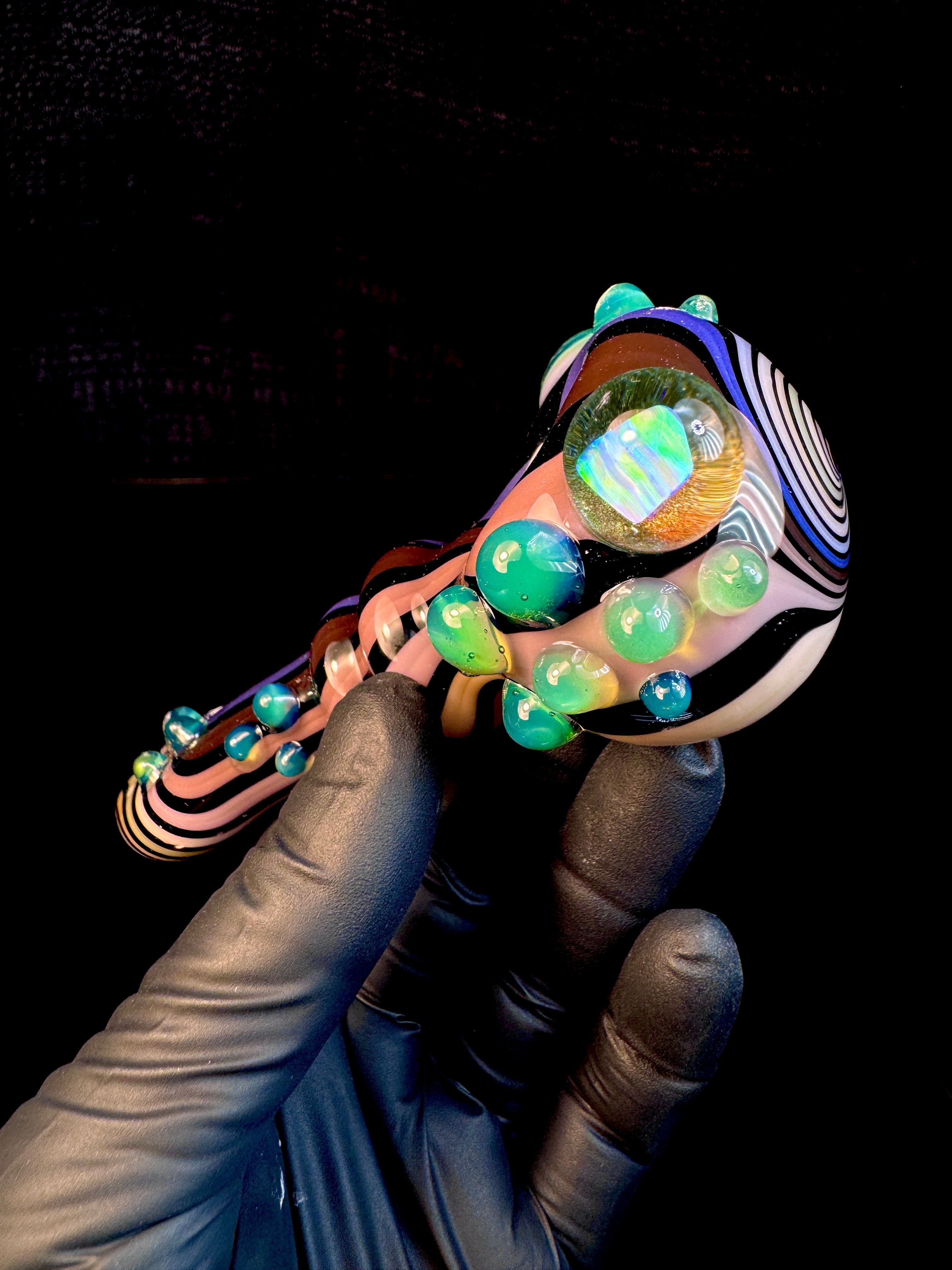 Twisted opal spoon